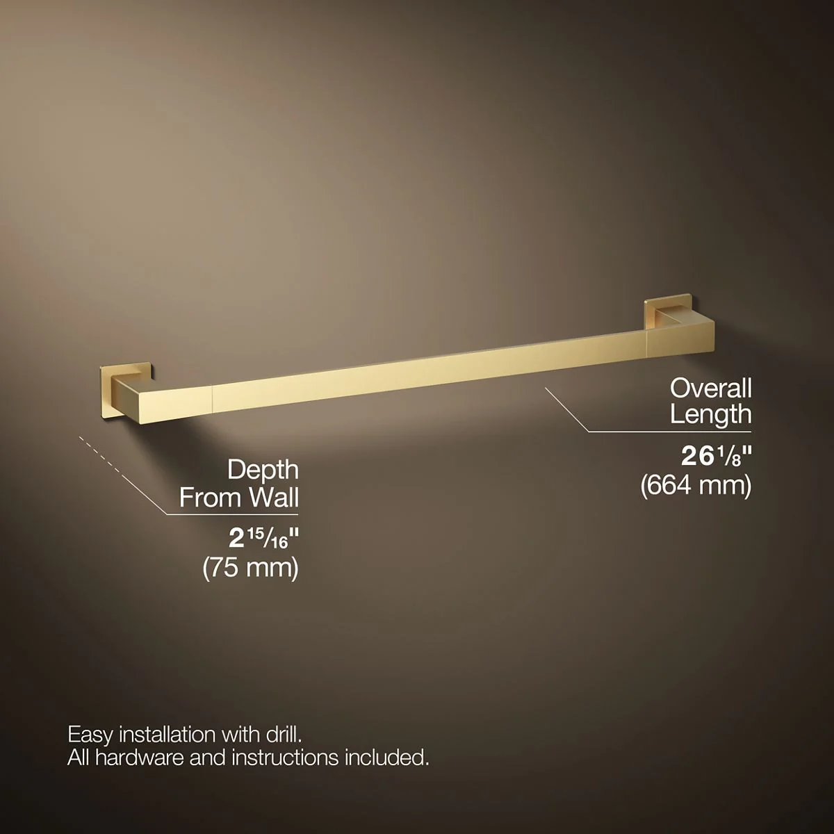 KOHLER K-26634 Honesty 24" towel bar - Image 23