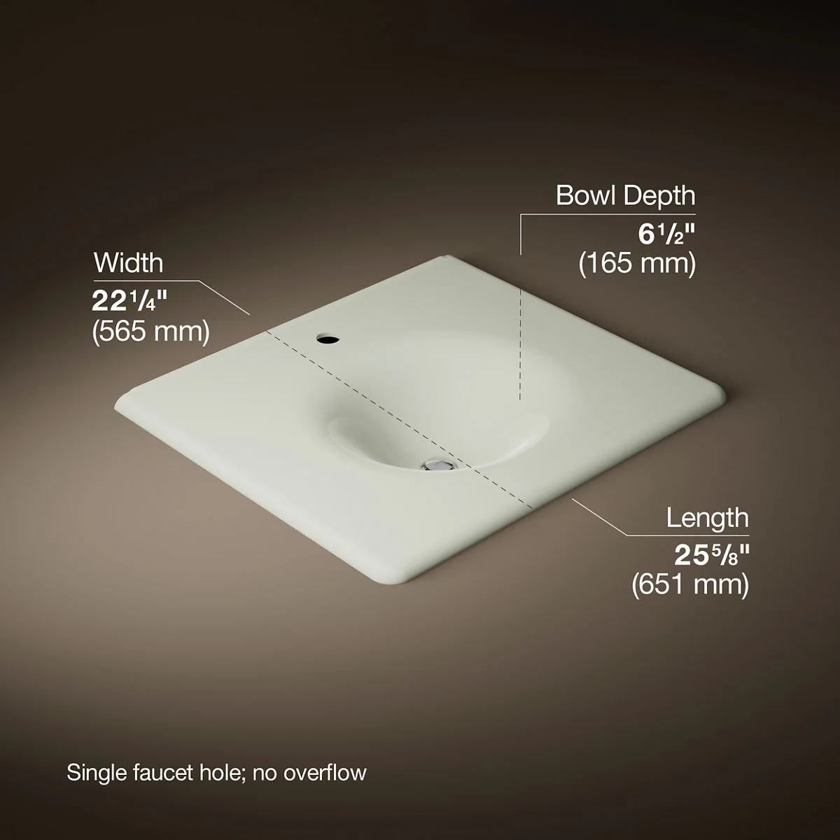 KOHLER K-3048-1 Iron/Impressions 25" Enameled cast iron vanity top with integrated round sink - Image 19