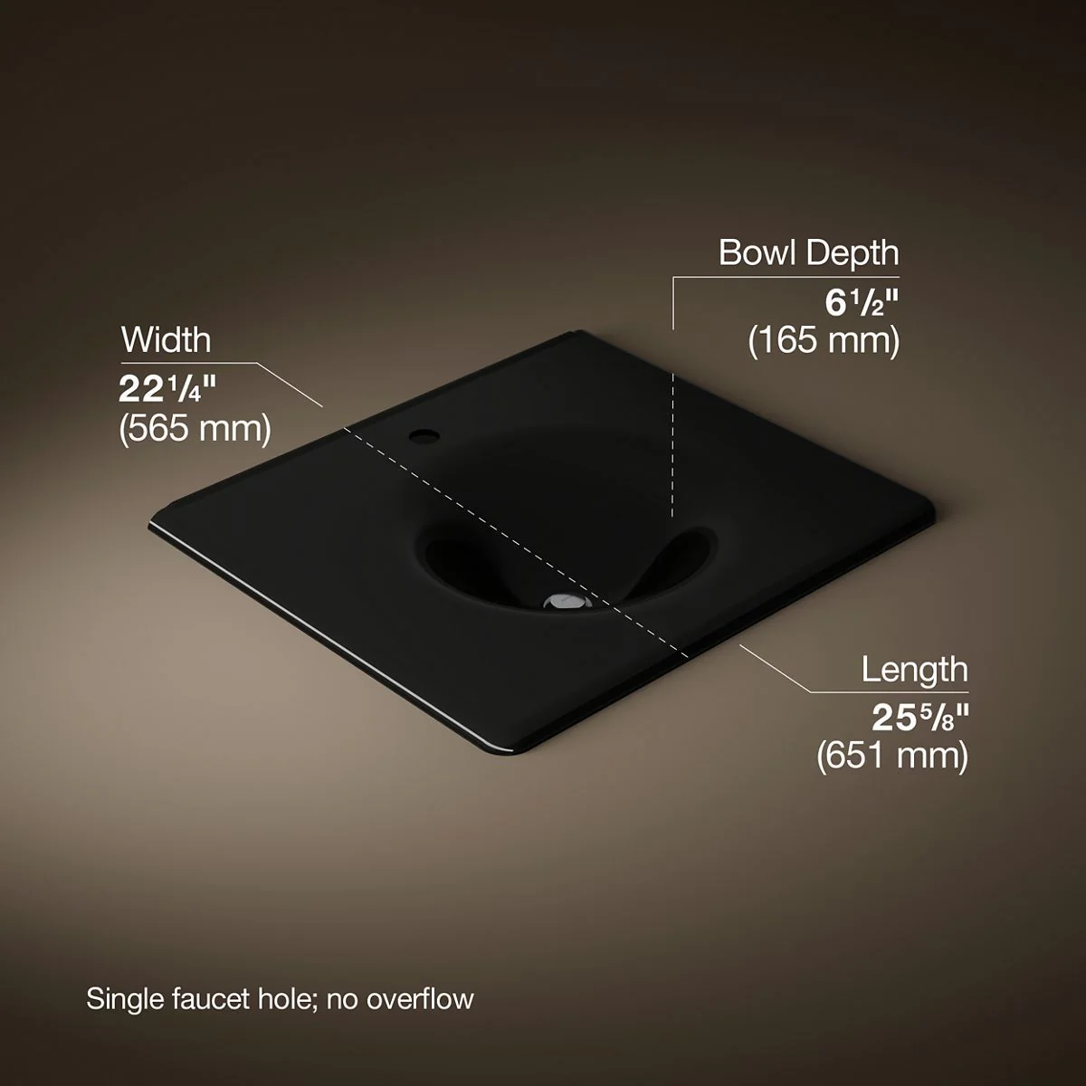 KOHLER K-3048-1 Iron/Impressions 25" Enameled cast iron vanity top with integrated round sink - Image 54