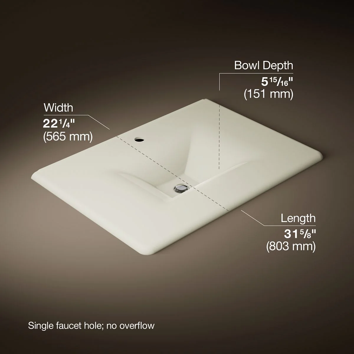 KOHLER K-3049-1 Iron/Impressions 31" Enameled cast iron vanity top with integrated rectangular sink - Image 43