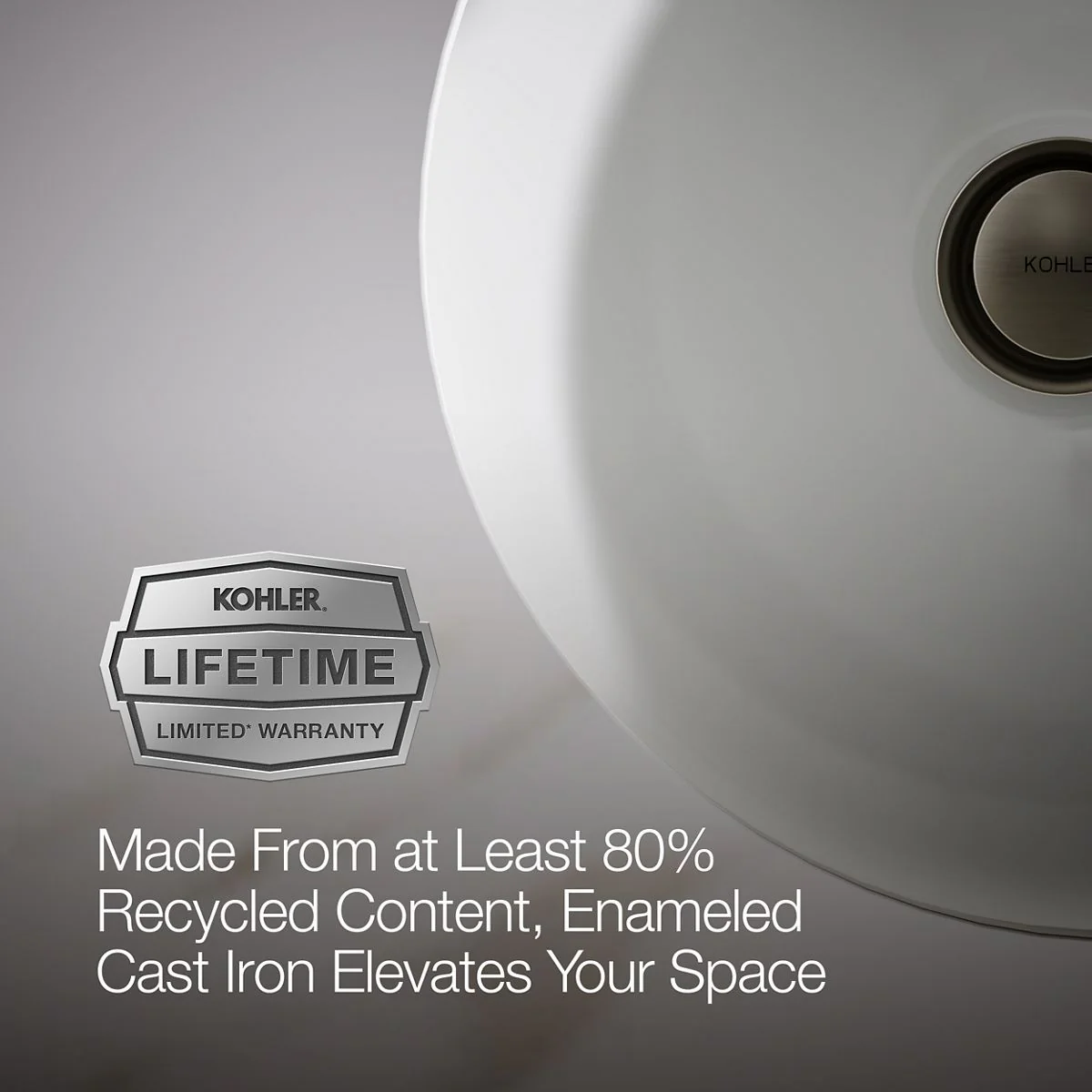 KOHLER K-20211 Iron Plains 12" round drop-in/undermount/vessel bathroom sink - Image 8