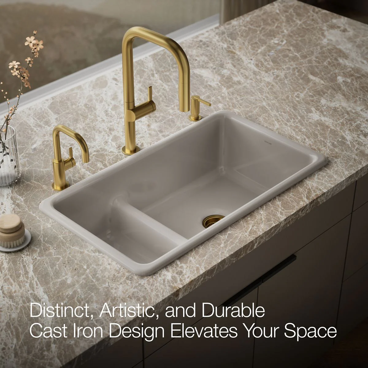 KOHLER K-6625 Iron/Tones Smart Divide 33" top-/undermount double-bowl kitchen sink - Image 60