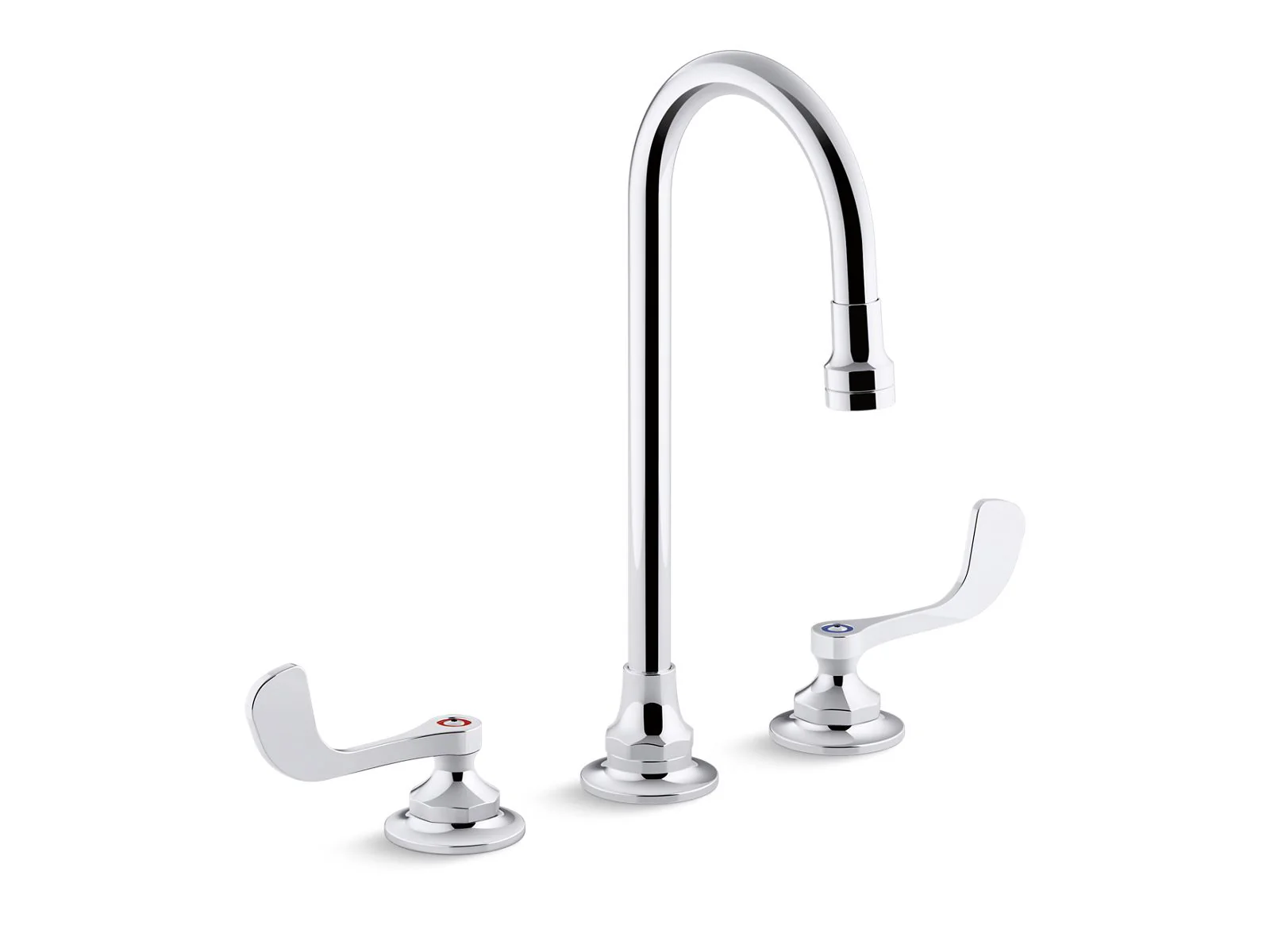 KOHLER K-800T70-5ANA Triton 0.5 gpm widespread bathroom sink faucet with aerated flow, gooseneck spout and wristblade handles, drain not included
