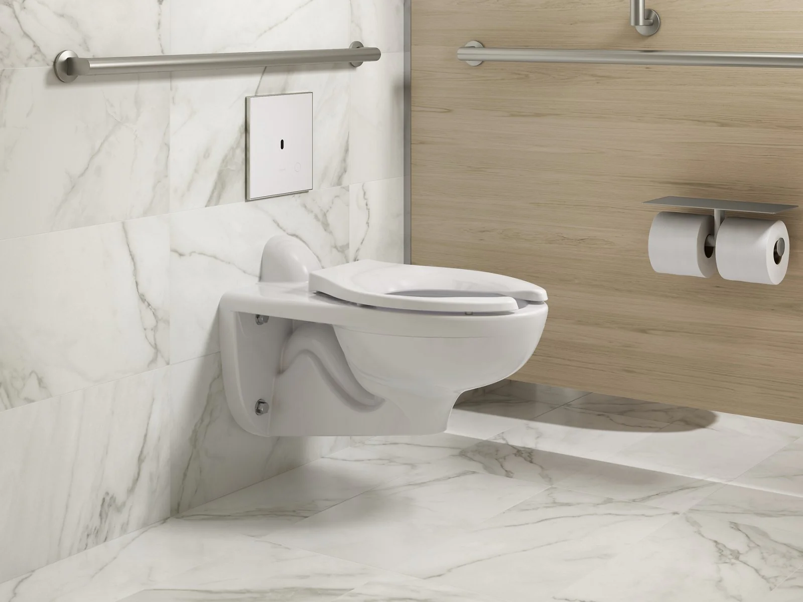 KOHLER K-91TB10L50-0WH Mach Flex Glass faceplate for concealed touchless toilet flushometer, 1.1 gpf - Image 13