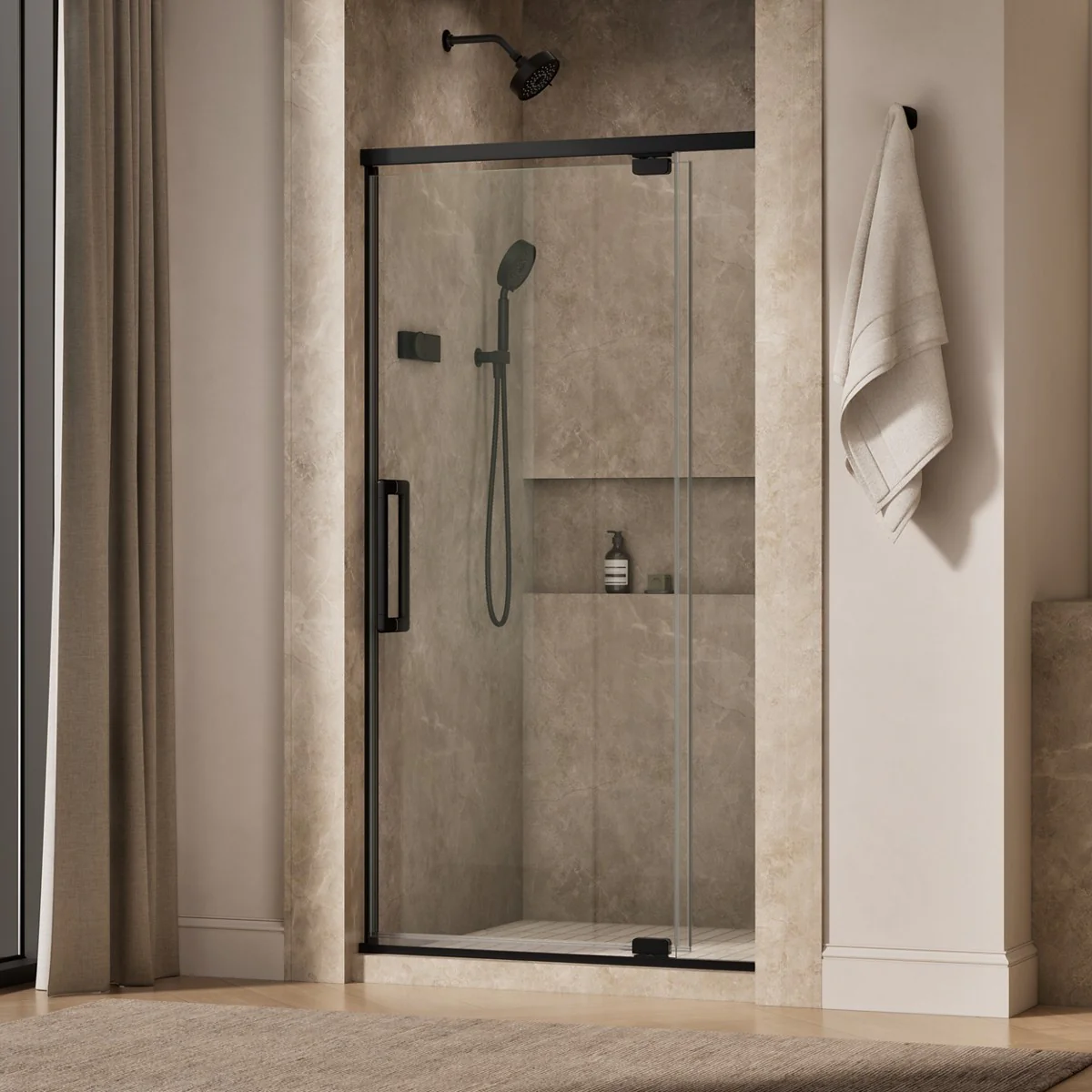 KOHLER K-CA37594-8L Statement 76" H pivot shower door with 5/16"-thick glass - Image 10
