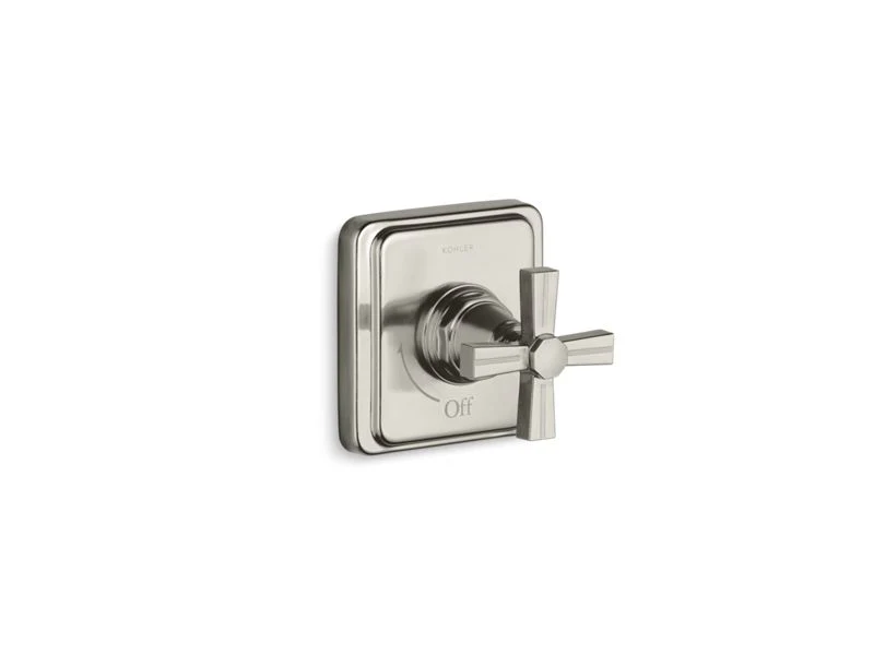 KOHLER K-T13174-3B Pinstripe Valve trim with cross handle for volume control valve, requires valve