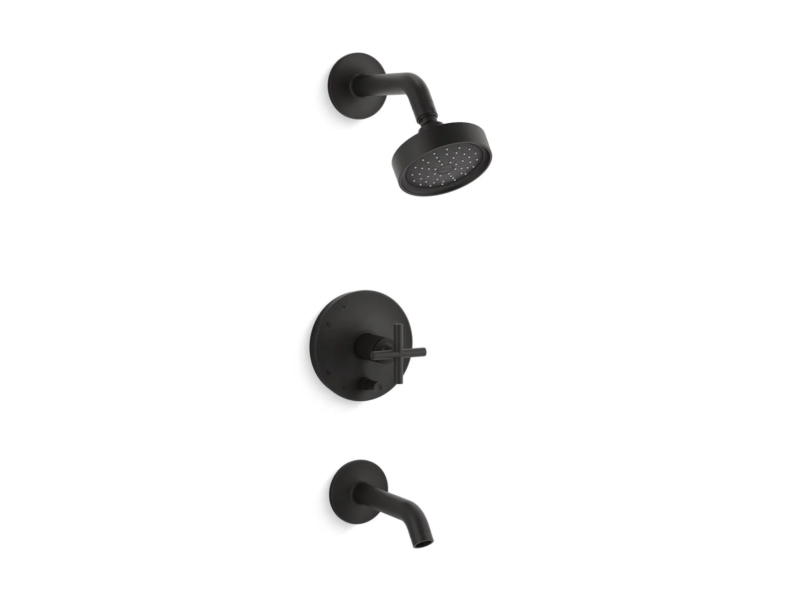 KOHLER K-T14420-3G Purist Rite-Temp bath and shower trim kit with push-button diverter and cross handle, 1.75 gpm - Image 2