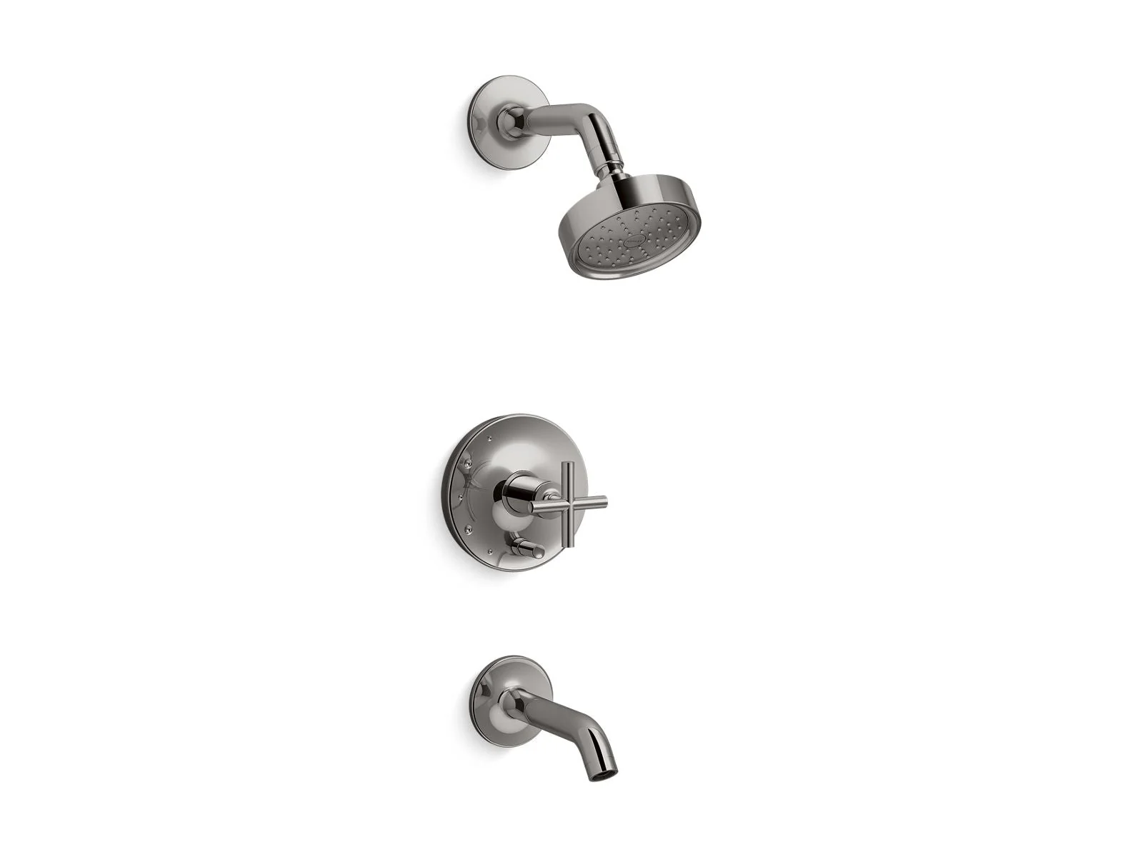 KOHLER K-T14420-3G Purist Rite-Temp bath and shower trim kit with push-button diverter and cross handle, 1.75 gpm - Image 7