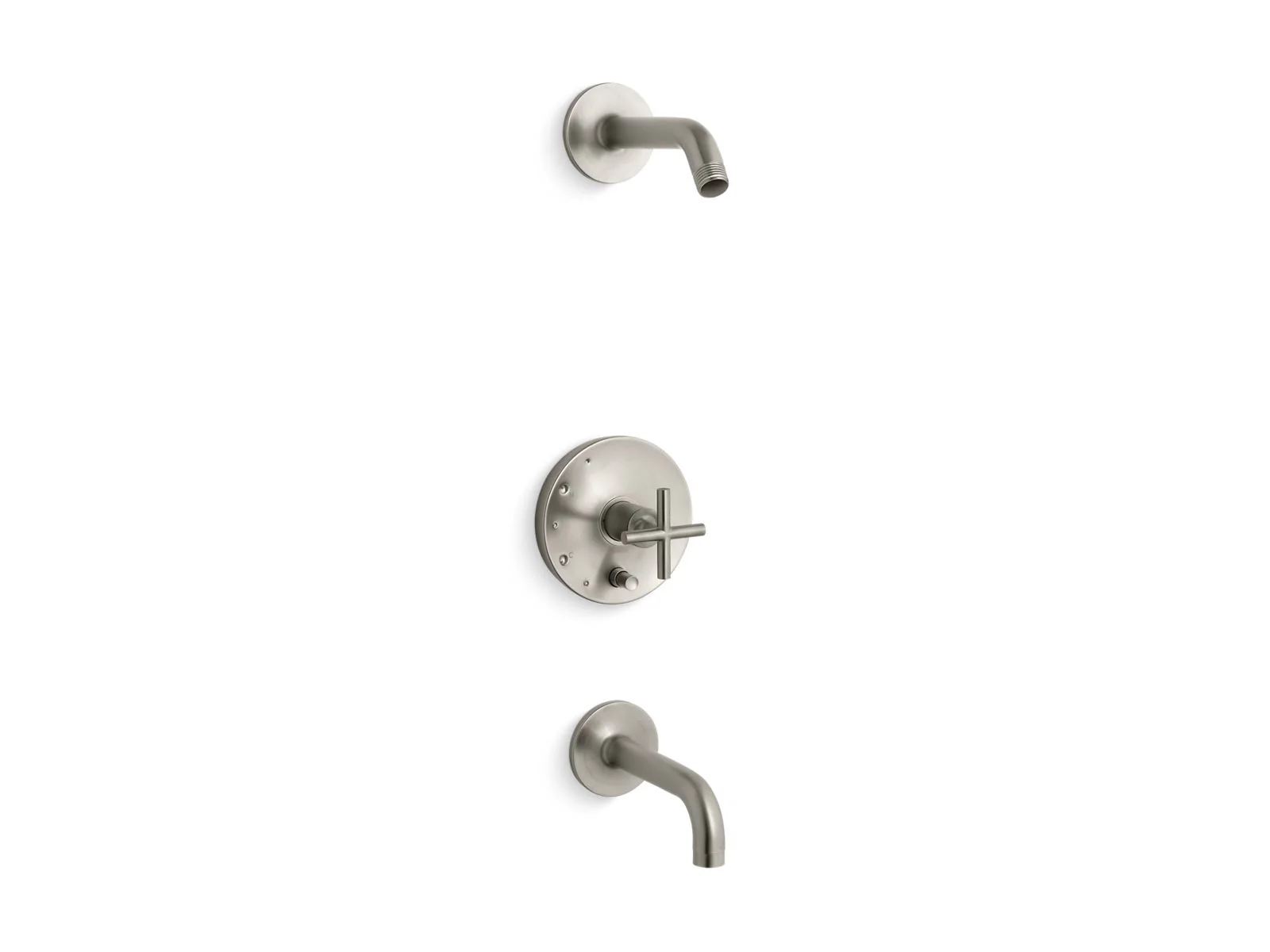 KOHLER K-T14421-3L Purist Rite-Temp bath and shower trim kit with push-button diverter and cross handle, without showerhead - Image 3