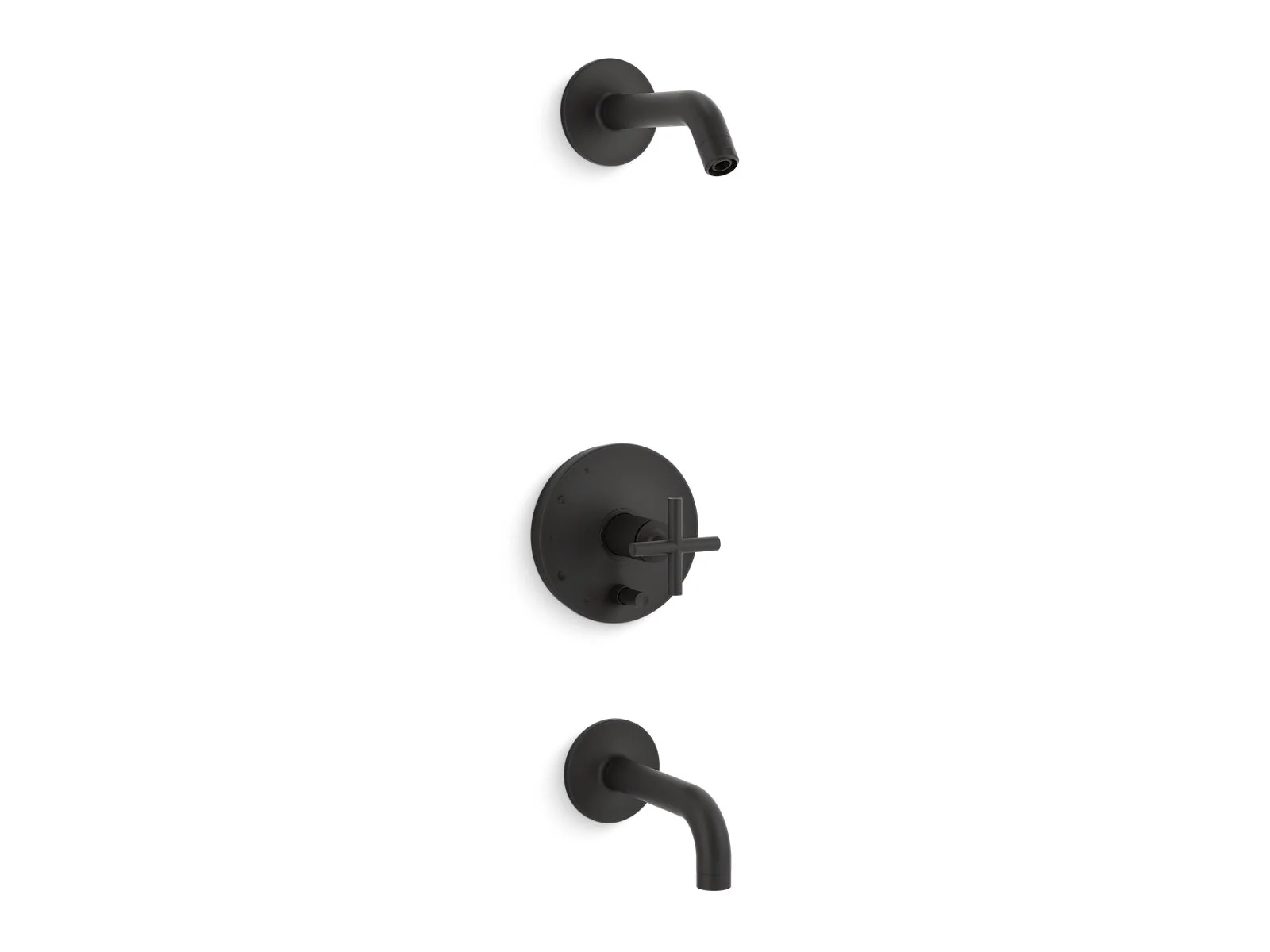 KOHLER K-T14421-3L Purist Rite-Temp bath and shower trim kit with push-button diverter and cross handle, without showerhead - Image 9