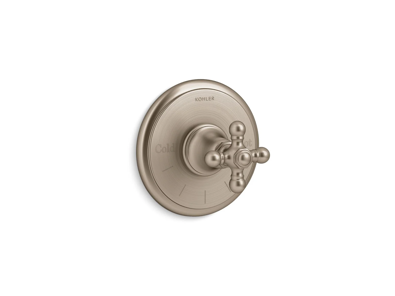 KOHLER K-T72769-3 Artifacts MasterShower temperature control valve trim with cross handle - Image 4