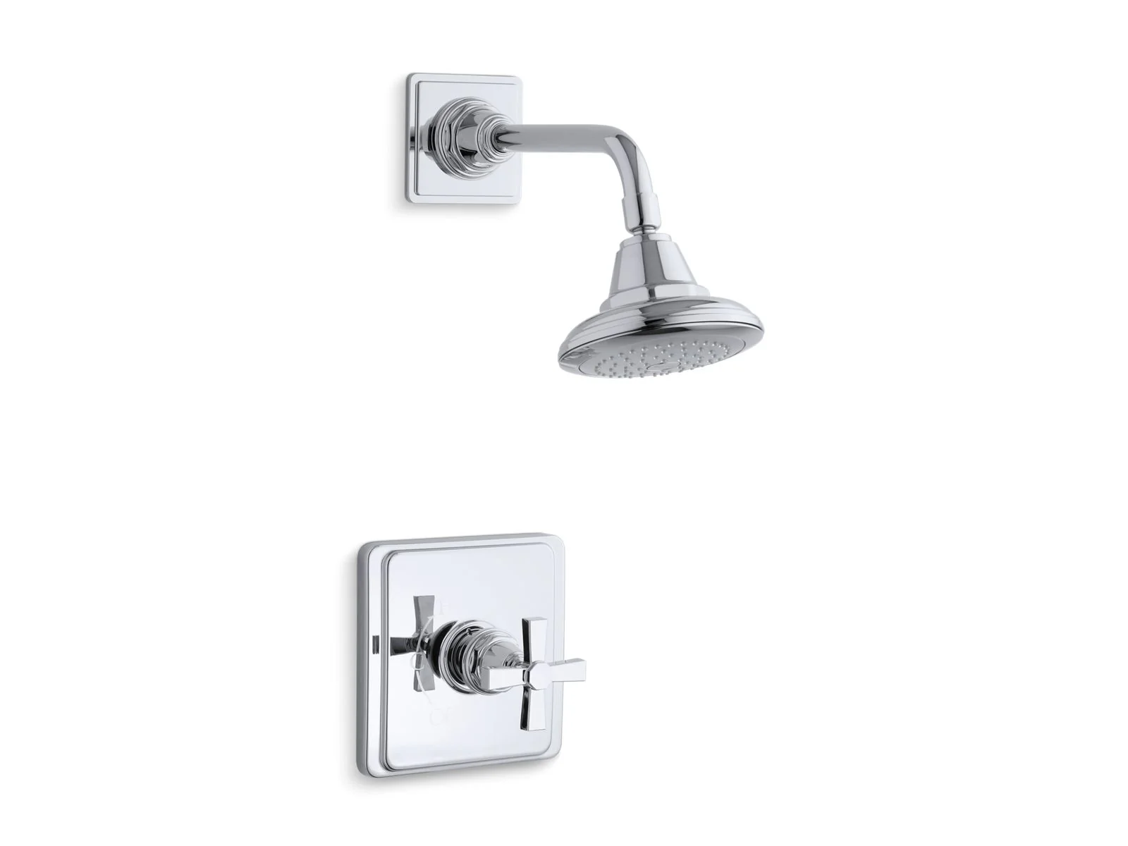 KOHLER K-TS13134-3A Pinstripe Rite-Temp shower trim kit with cross handle, 2.5 gpm - Image 2