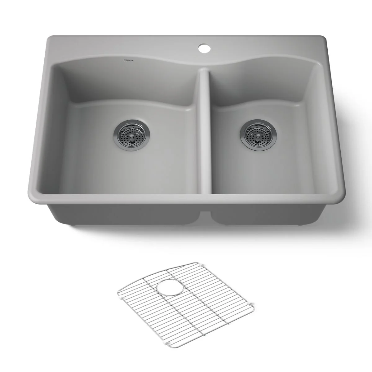 KOHLER K-28002-1 Kennon 33" top-/undermount double-bowl kitchen sink - Image 11