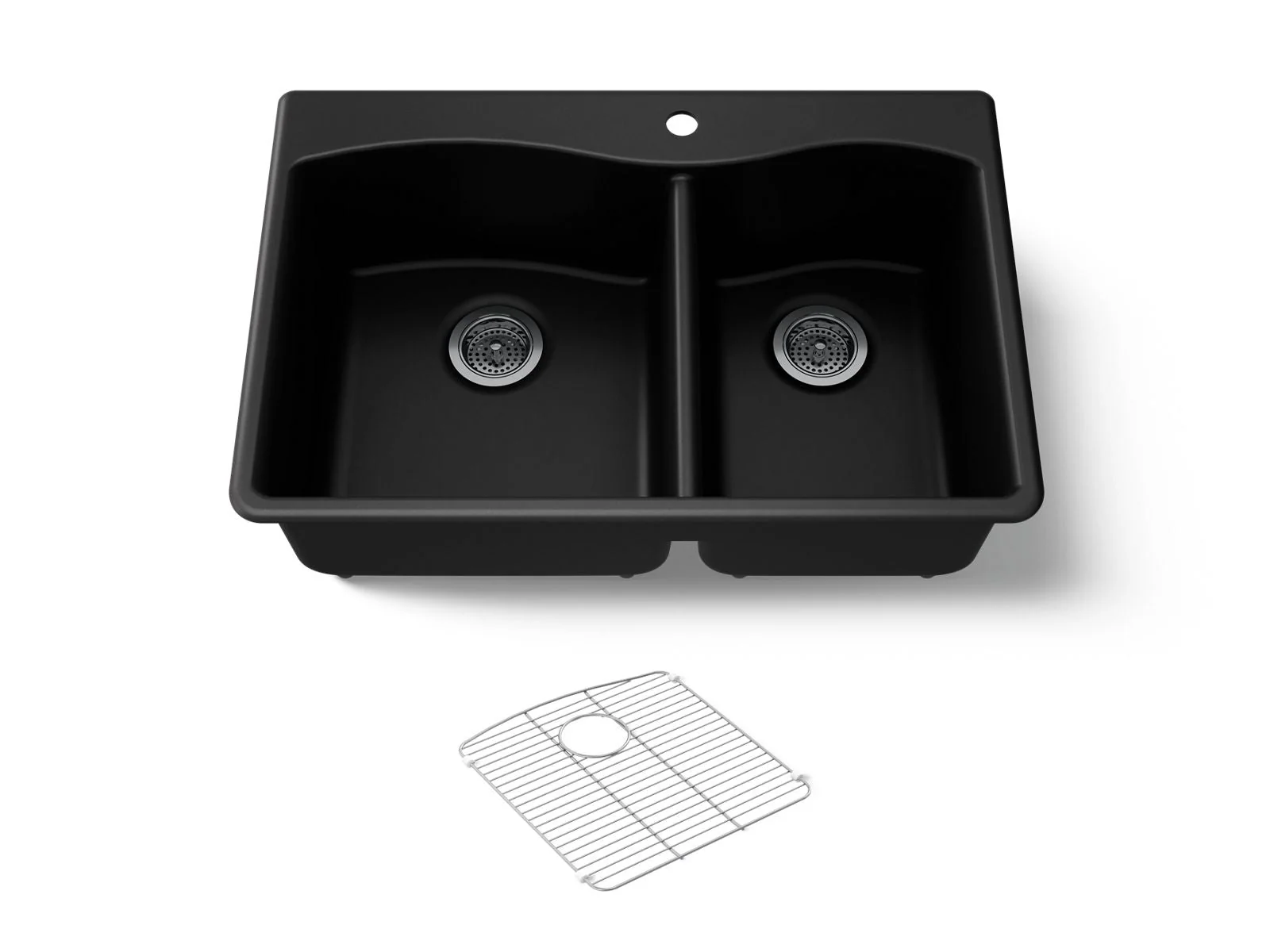 KOHLER K-28002-1 Kennon 33" top-/undermount double-bowl kitchen sink - Image 3