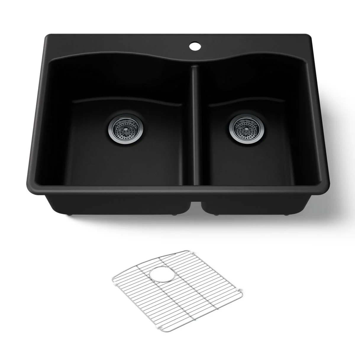 KOHLER K-28002-1 Kennon 33" top-/undermount double-bowl kitchen sink - Image 5