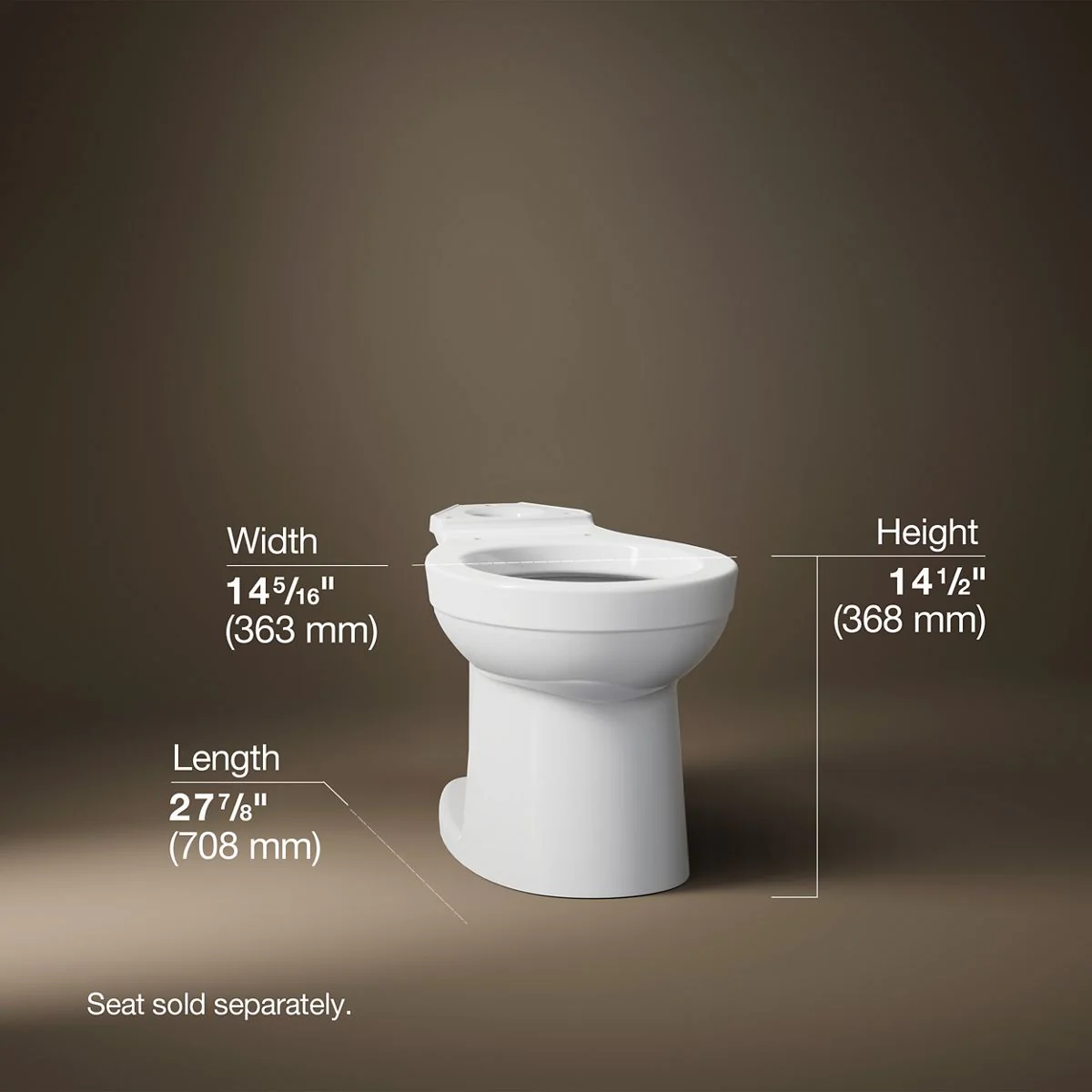 KOHLER K-25096 Kingston Round-front toilet bowl - Image 5