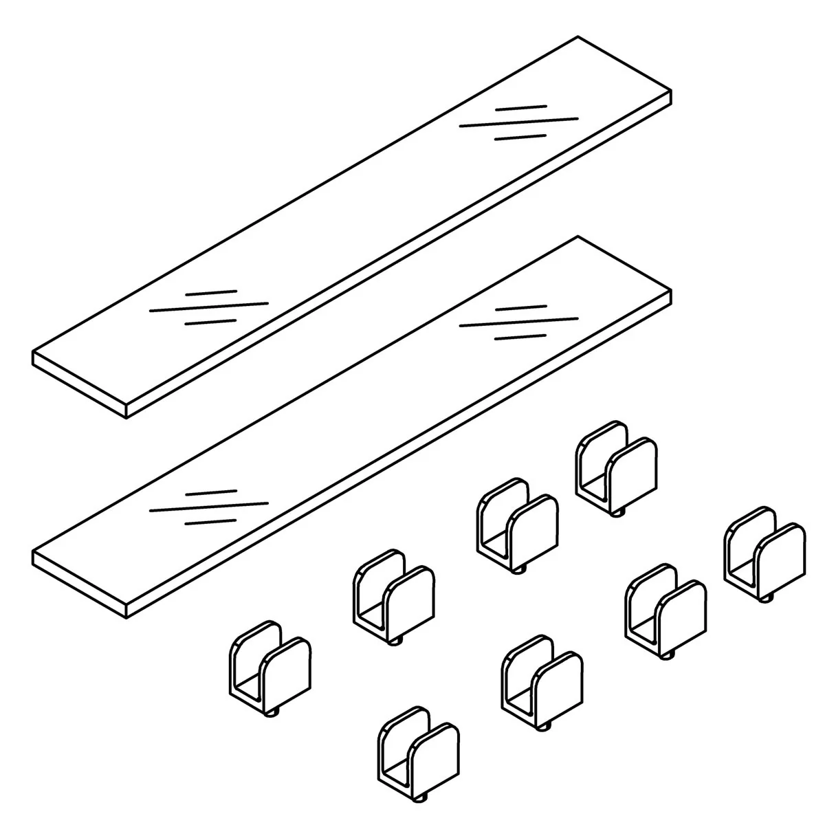 KOHLER K-1479924 Kit, 35" Large Shelf With C Clips