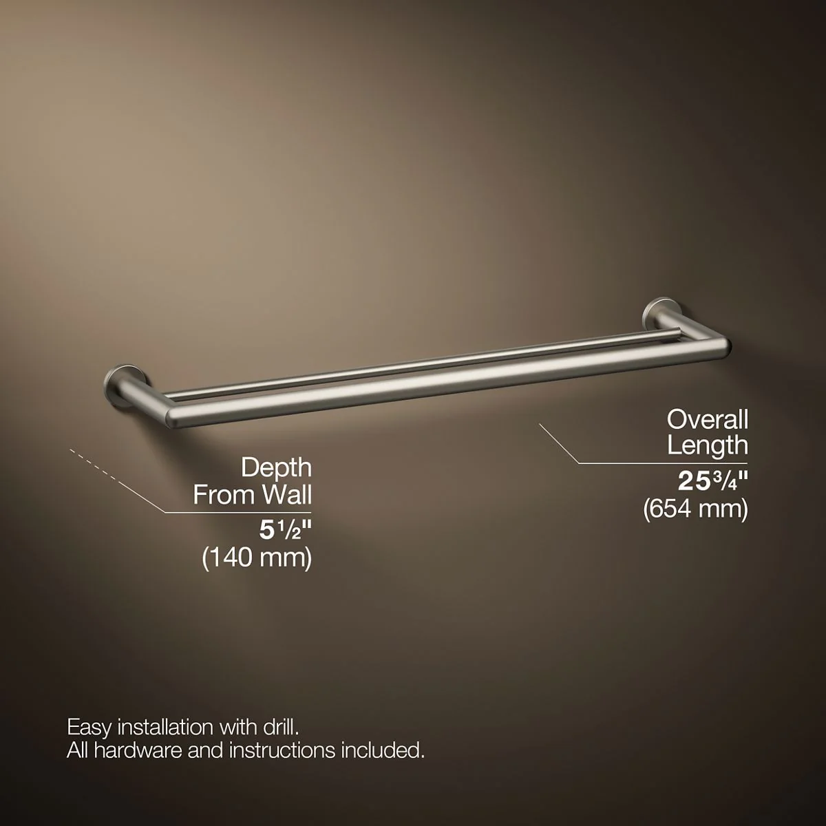 KOHLER K-97890 Kumin 24" double towel bar - Image 13