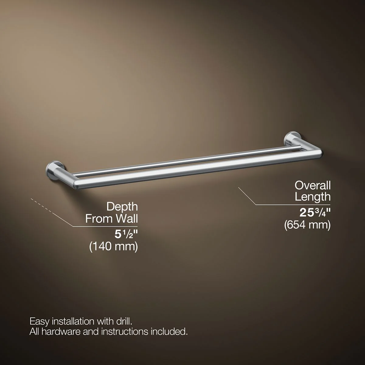 KOHLER K-97890 Kumin 24" double towel bar - Image 18