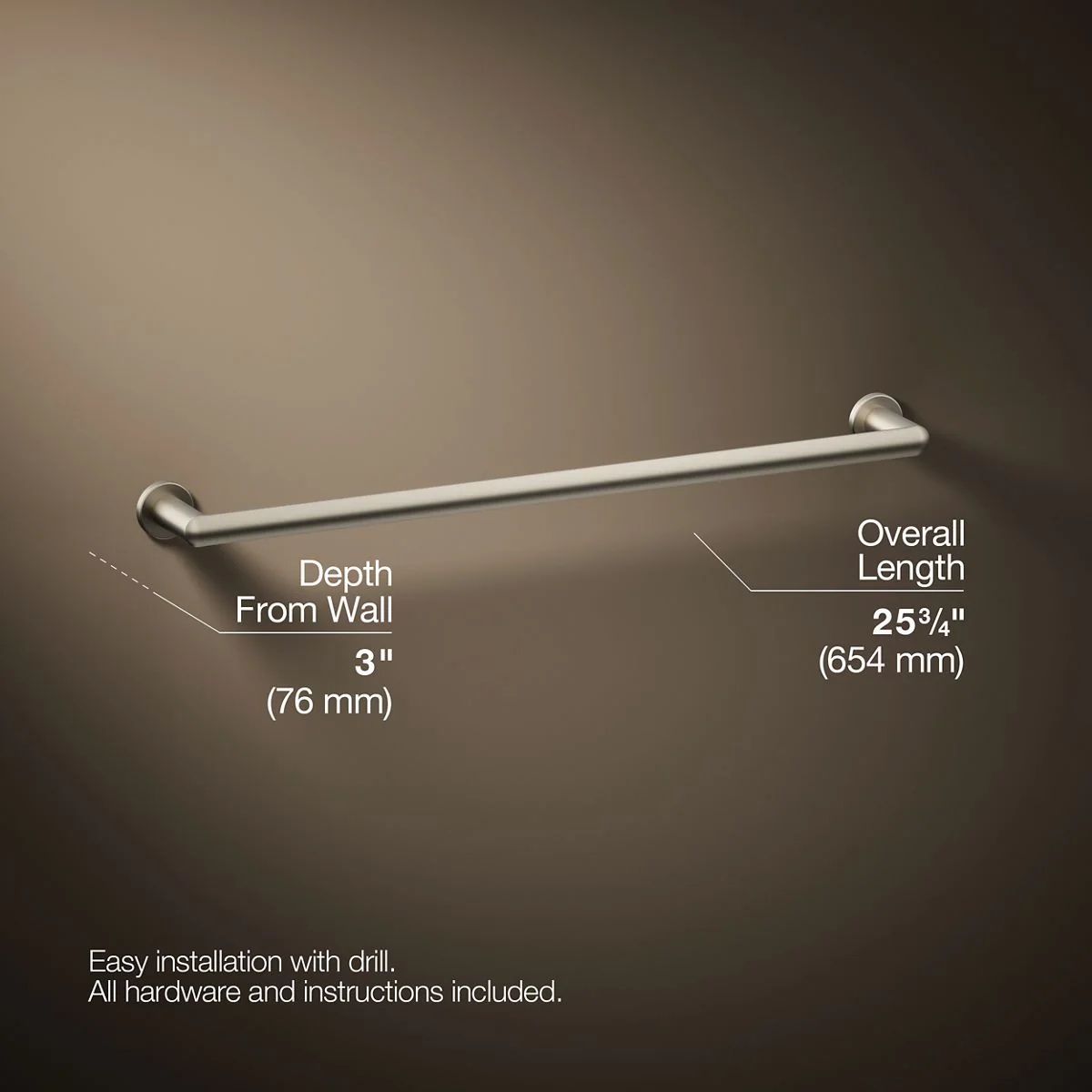KOHLER K-97882 Kumin 24" towel bar - Image 13