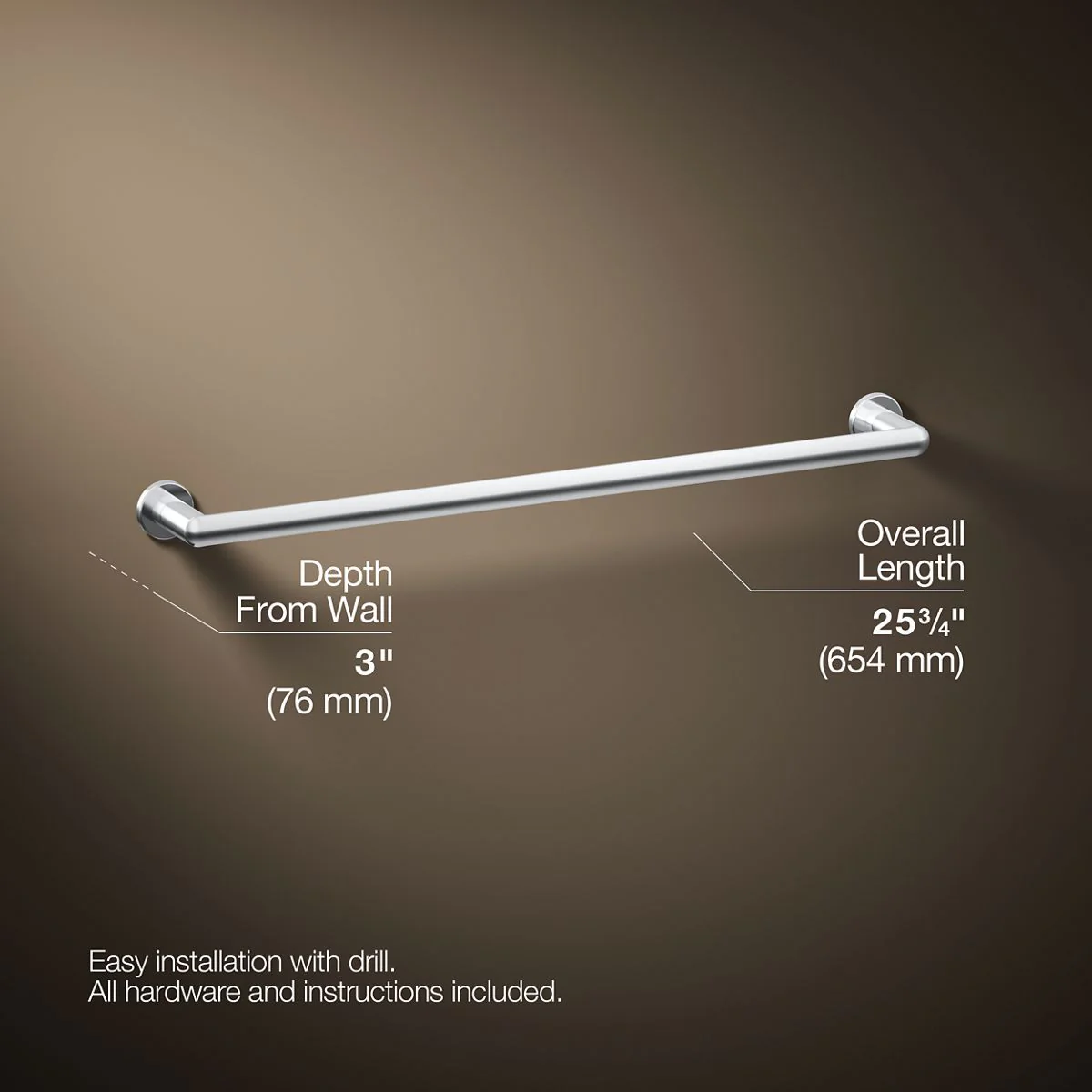 KOHLER K-97882 Kumin 24" towel bar - Image 17