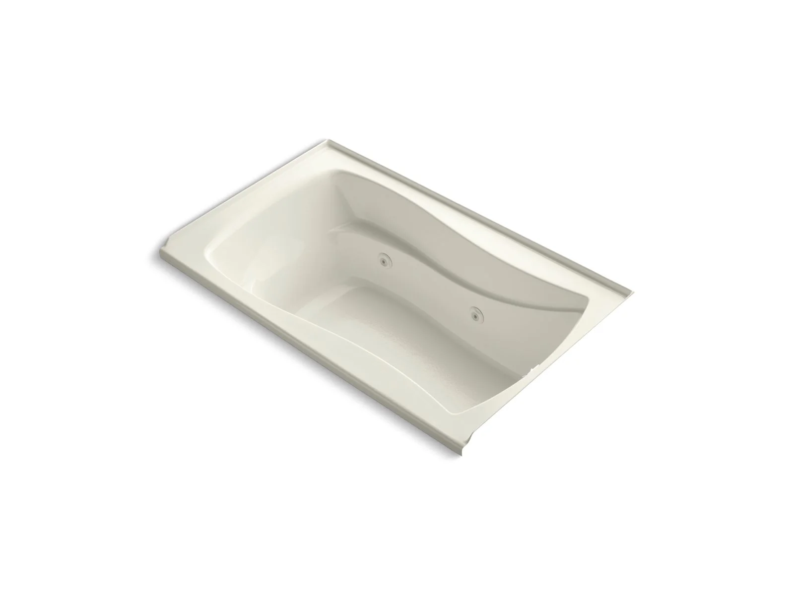 KOHLER K-1239-RW Mariposa 60" x 36" alcove whirlpool bath with Bask heated surface, integral flange and right-hand drain - Image 2