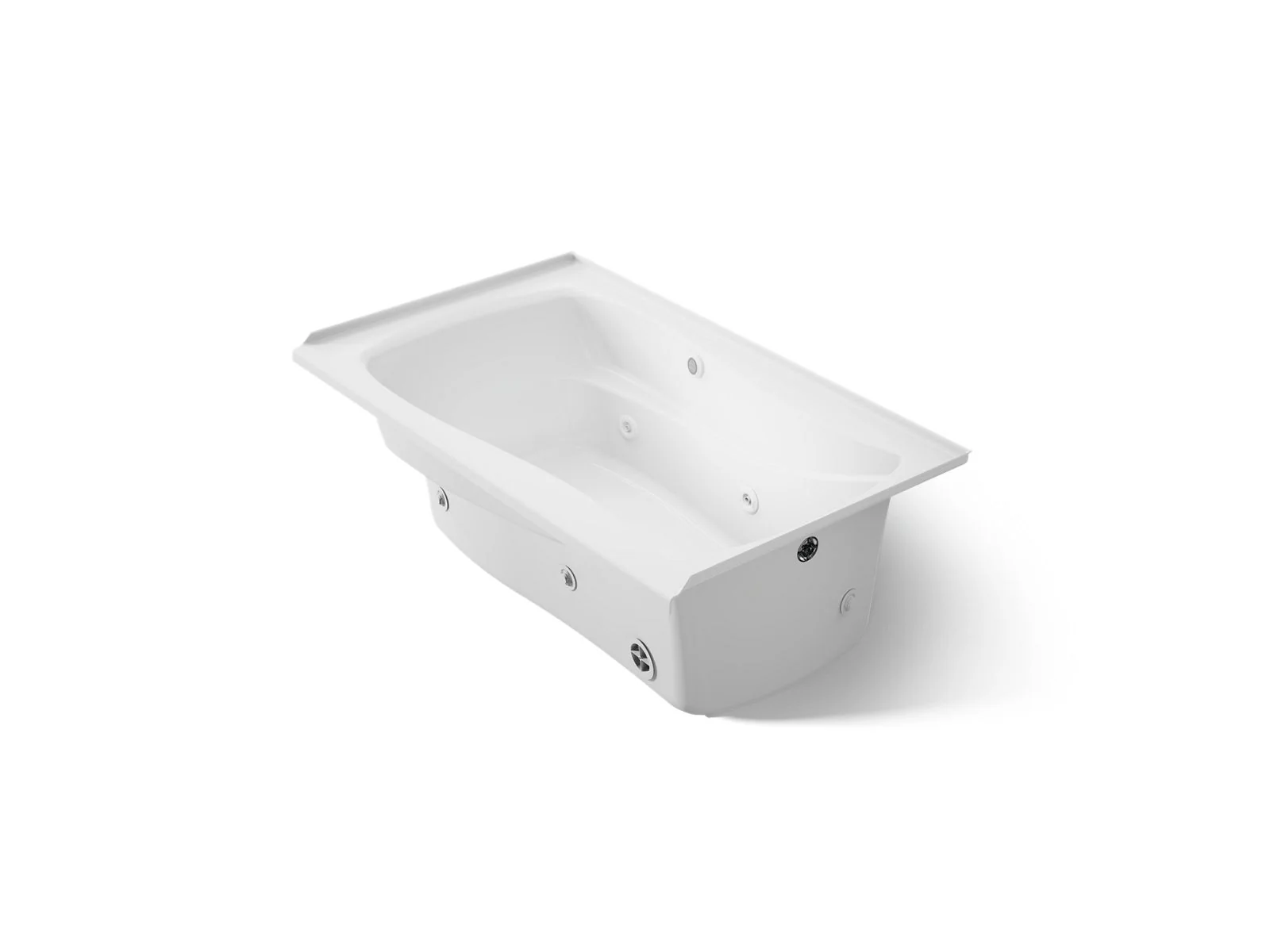 KOHLER K-1239-RW Mariposa 60" x 36" alcove whirlpool bath with Bask heated surface, integral flange and right-hand drain - Image 4