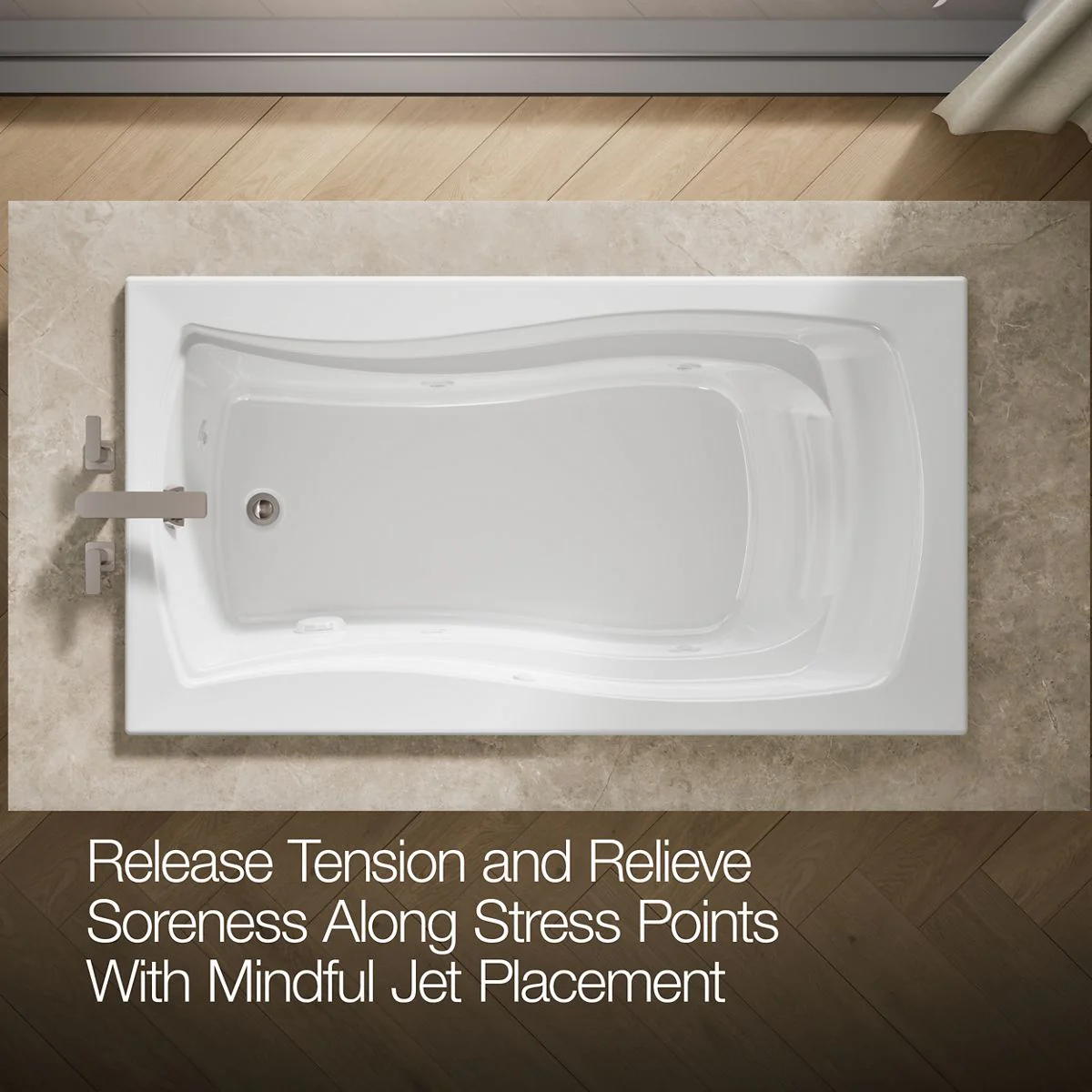 KOHLER K-1224 Mariposa 66" x 36" drop-in whirlpool bath - Image 7