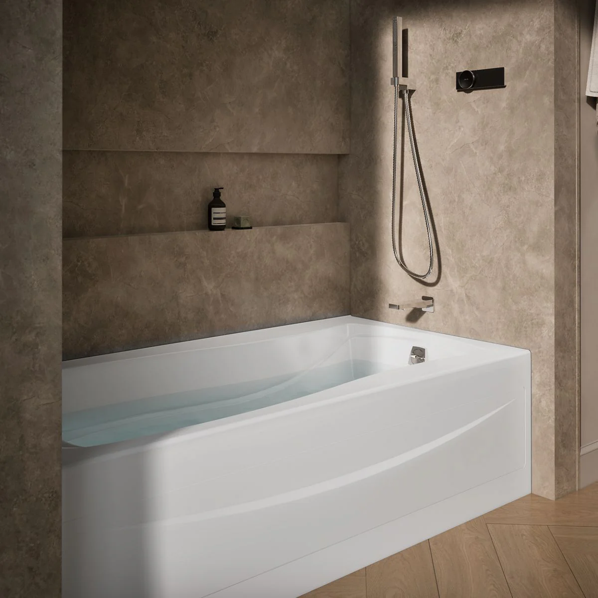 KOHLER K-1257-GHRA Mariposa 72" x 36" alcove Heated BubbleMassage air bath, right drain - Image 6