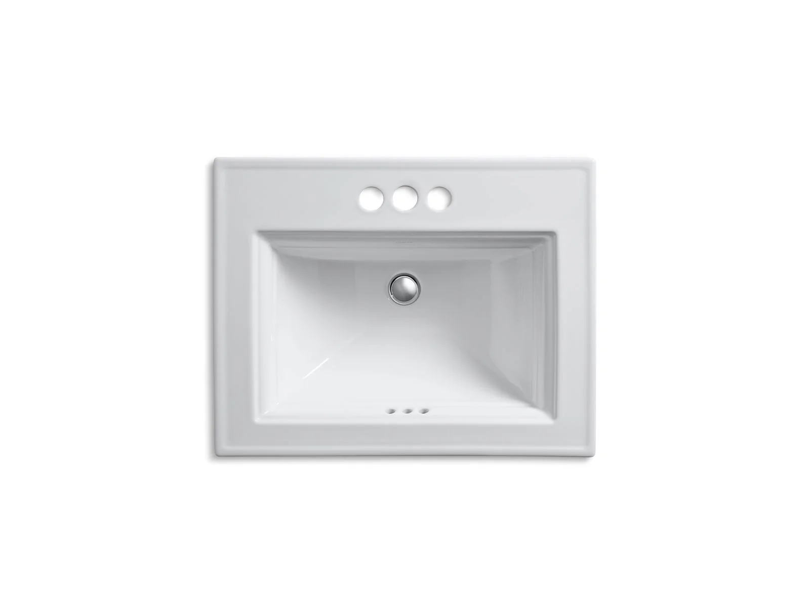 KOHLER K-2337-4 Memoirs 22-3/4" rectangular drop-in bathroom sink - Image 7