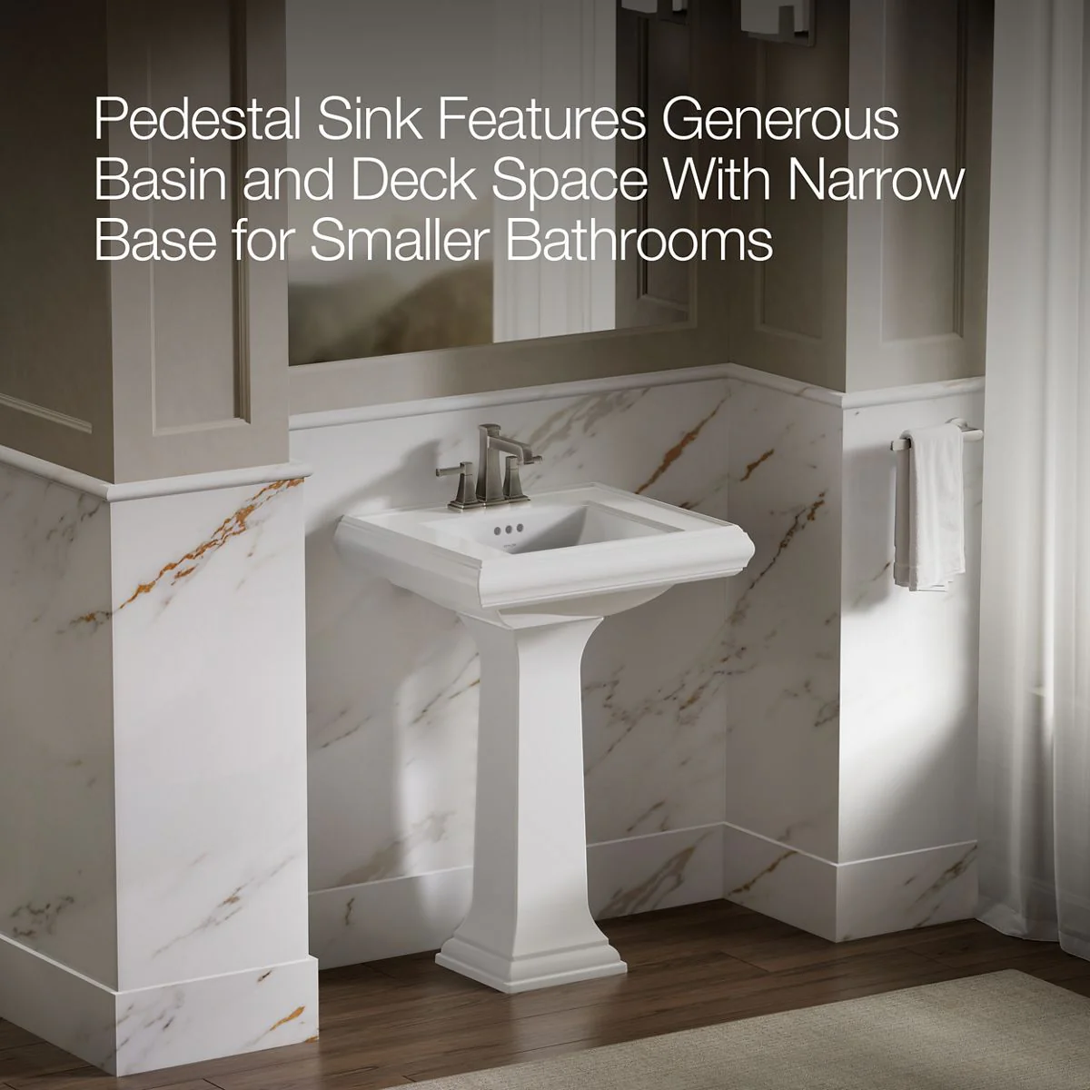 KOHLER K-2238-4 Memoirs 24-1/4" rectangular pedestal bathroom sink - Image 36