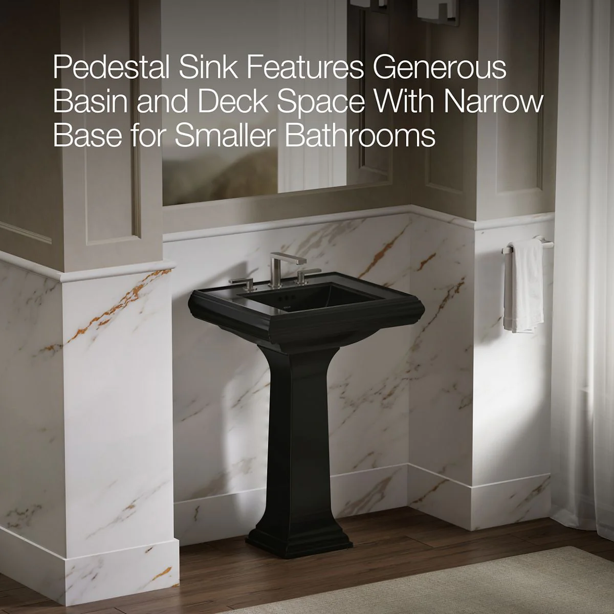 KOHLER K-2238-8 Memoirs 24-1/4" rectangular pedestal bathroom sink - Image 25