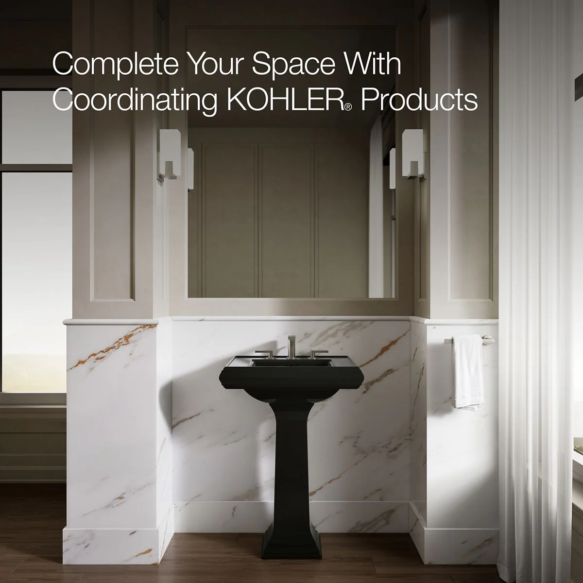KOHLER K-2238-8 Memoirs 24-1/4" rectangular pedestal bathroom sink - Image 27