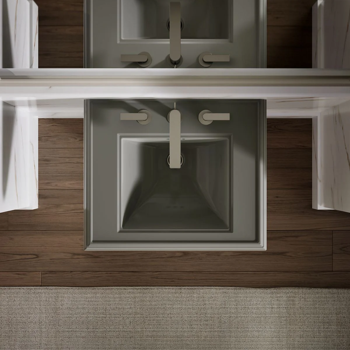 KOHLER K-2238-8 Memoirs 24-1/4" rectangular pedestal bathroom sink - Image 32
