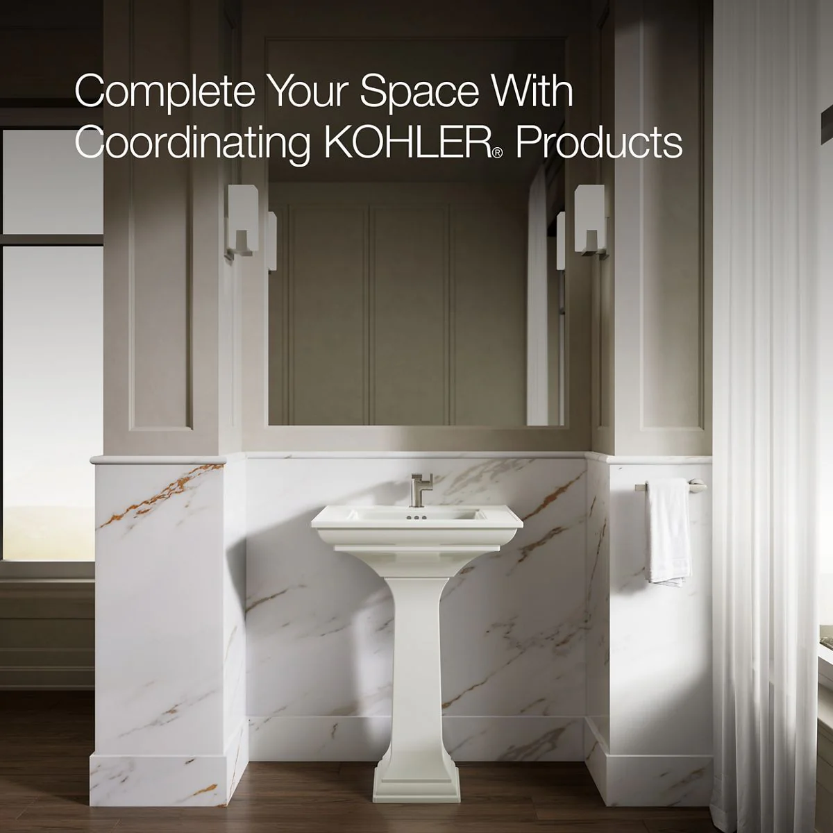 KOHLER K-2344-1 Memoirs 25" rectangular pedestal bathroom sink - Image 12