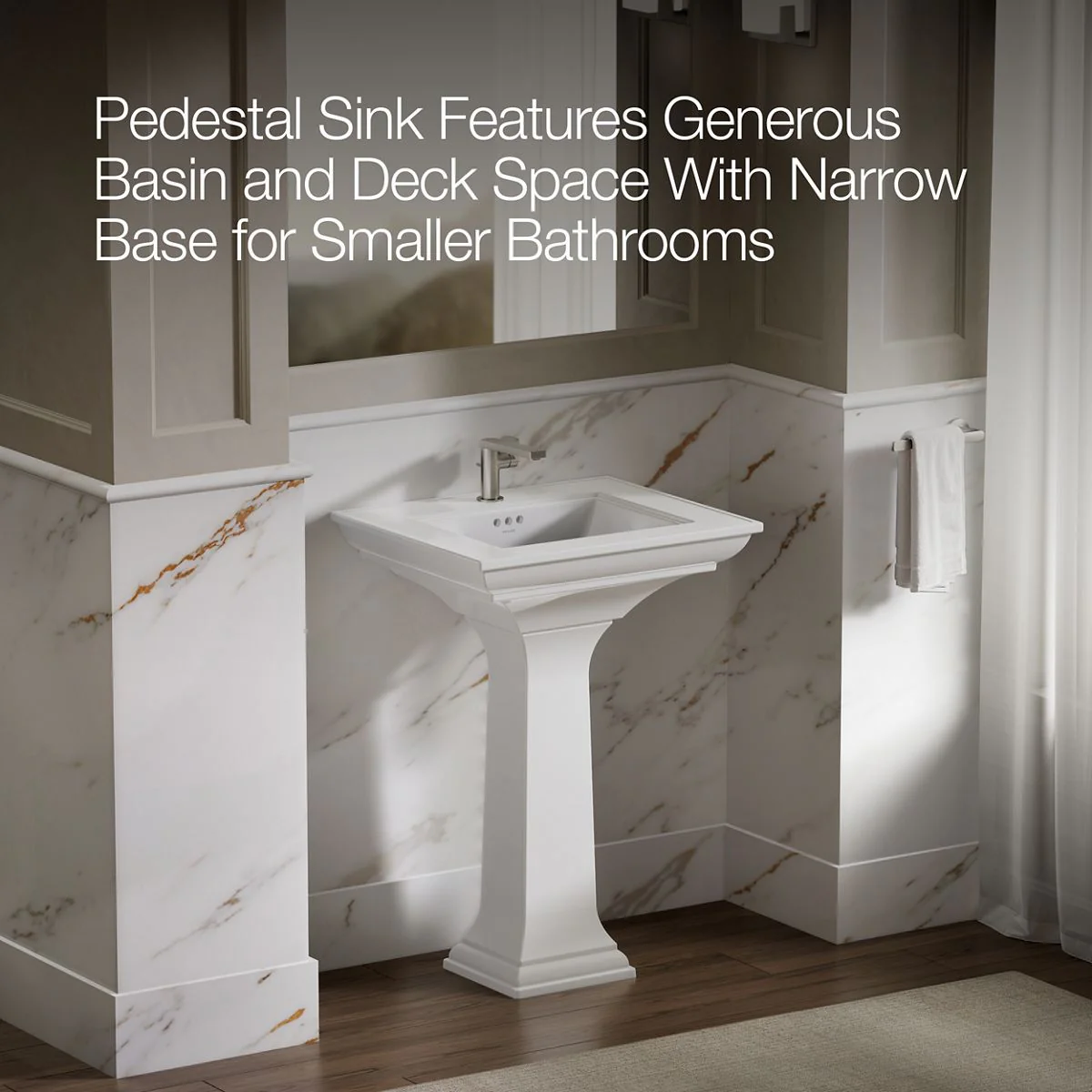 KOHLER K-2344-1 Memoirs 25" rectangular pedestal bathroom sink - Image 35