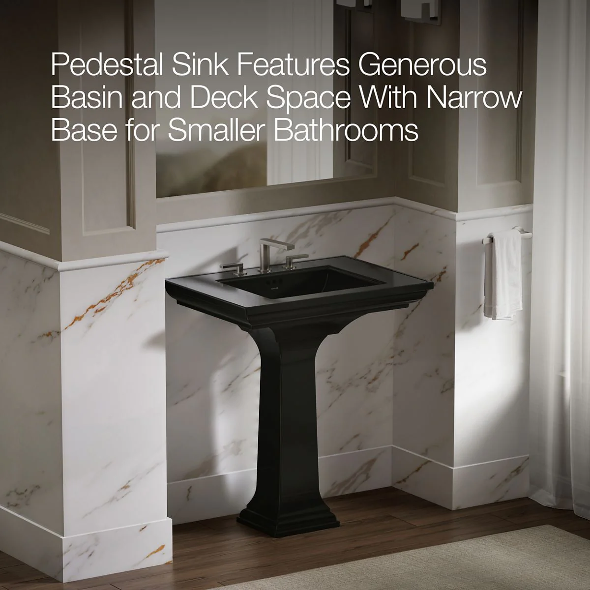 KOHLER K-2268-8 Memoirs 30-3/4" rectangular pedestal bathroom sink - Image 42