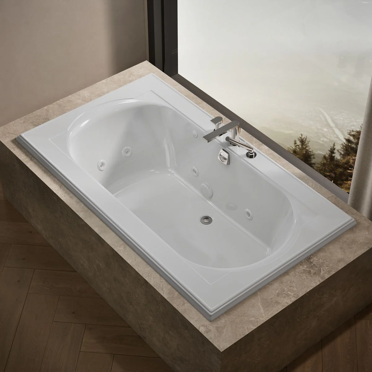 KOHLER K-1418-JHE Memoirs 72" x 42" drop-in whirlpool bath - Image 7