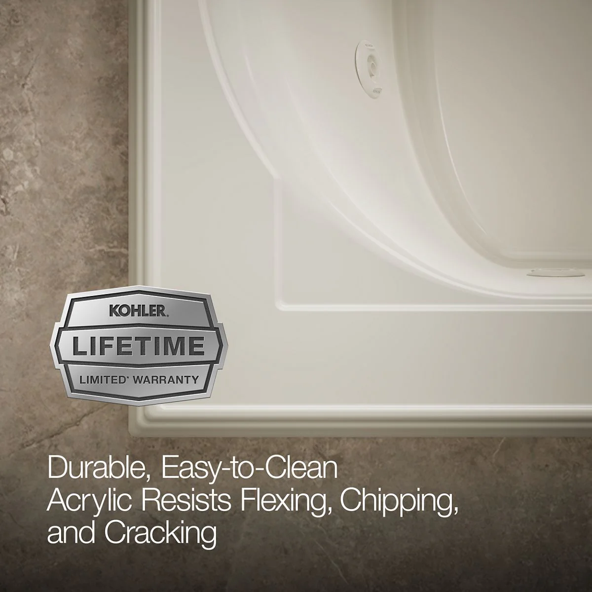 KOHLER K-1418-JHC Memoirs 72" x 42" drop-in whirlpool bath - Image 12