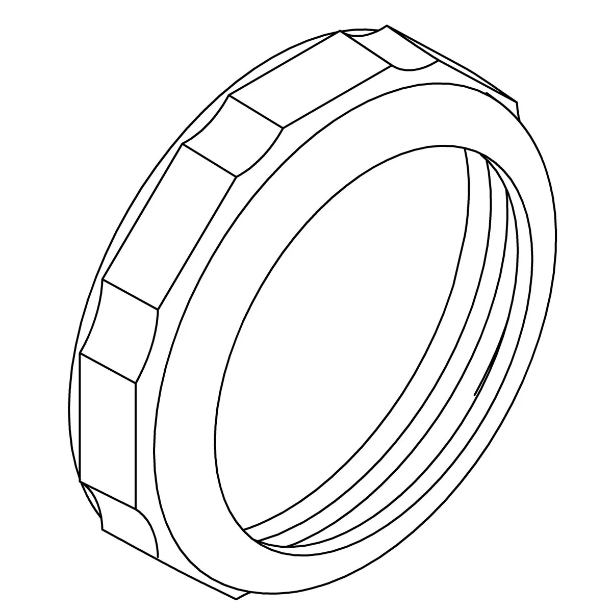KOHLER K-21587 Nut,1-1/2 S.J,Brass,Plt.