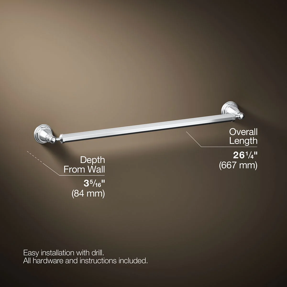 KOHLER K-13109 Pinstripe 24" towel bar - Image 17