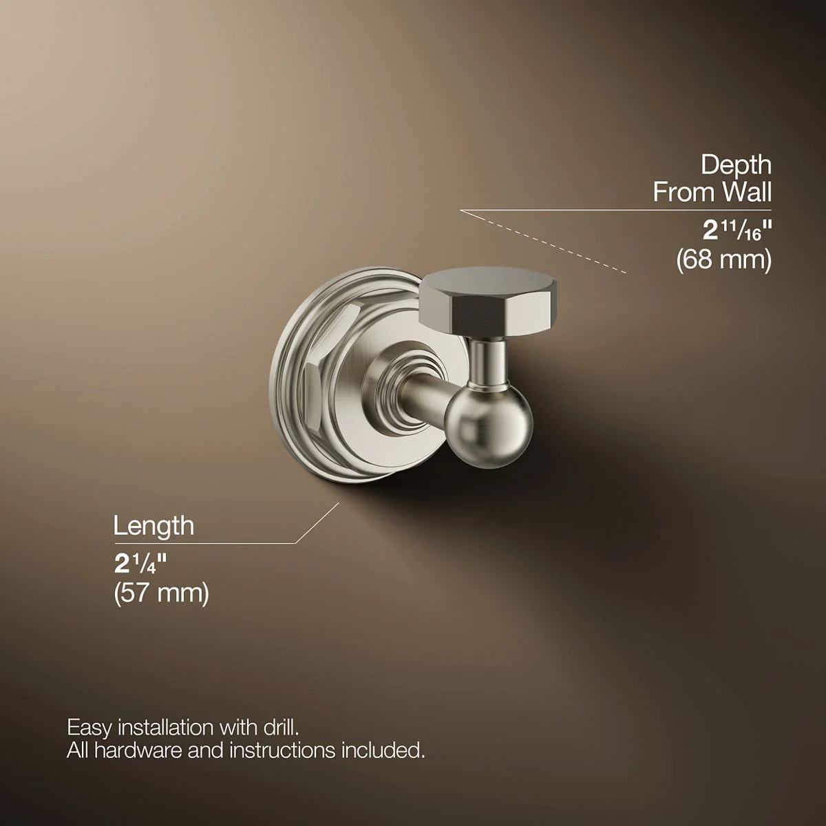 KOHLER K-13113 Pinstripe Robe hook - Image 18