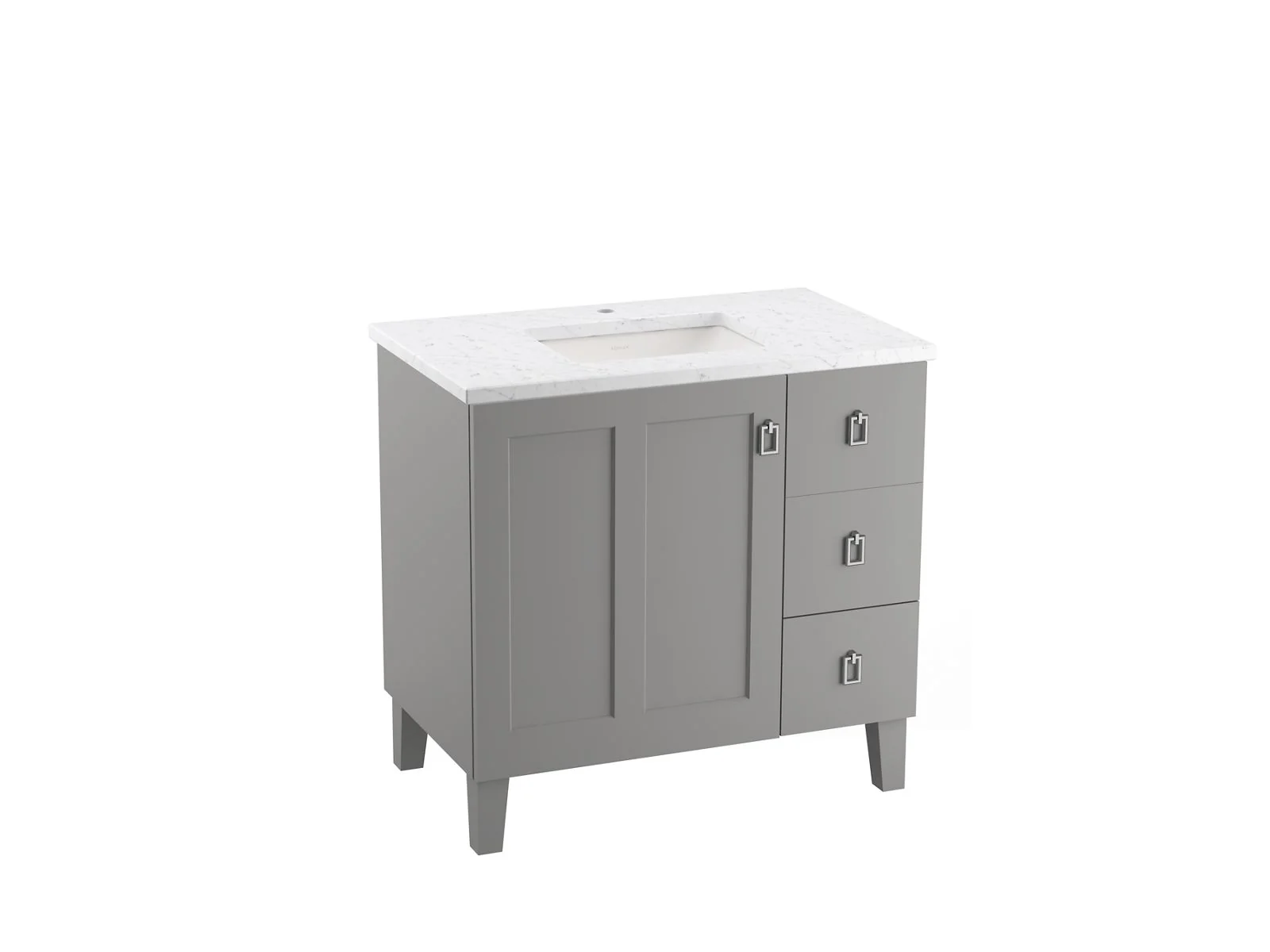 KOHLER K-99533-LGR Poplin 36" bathroom vanity cabinet - Image 3
