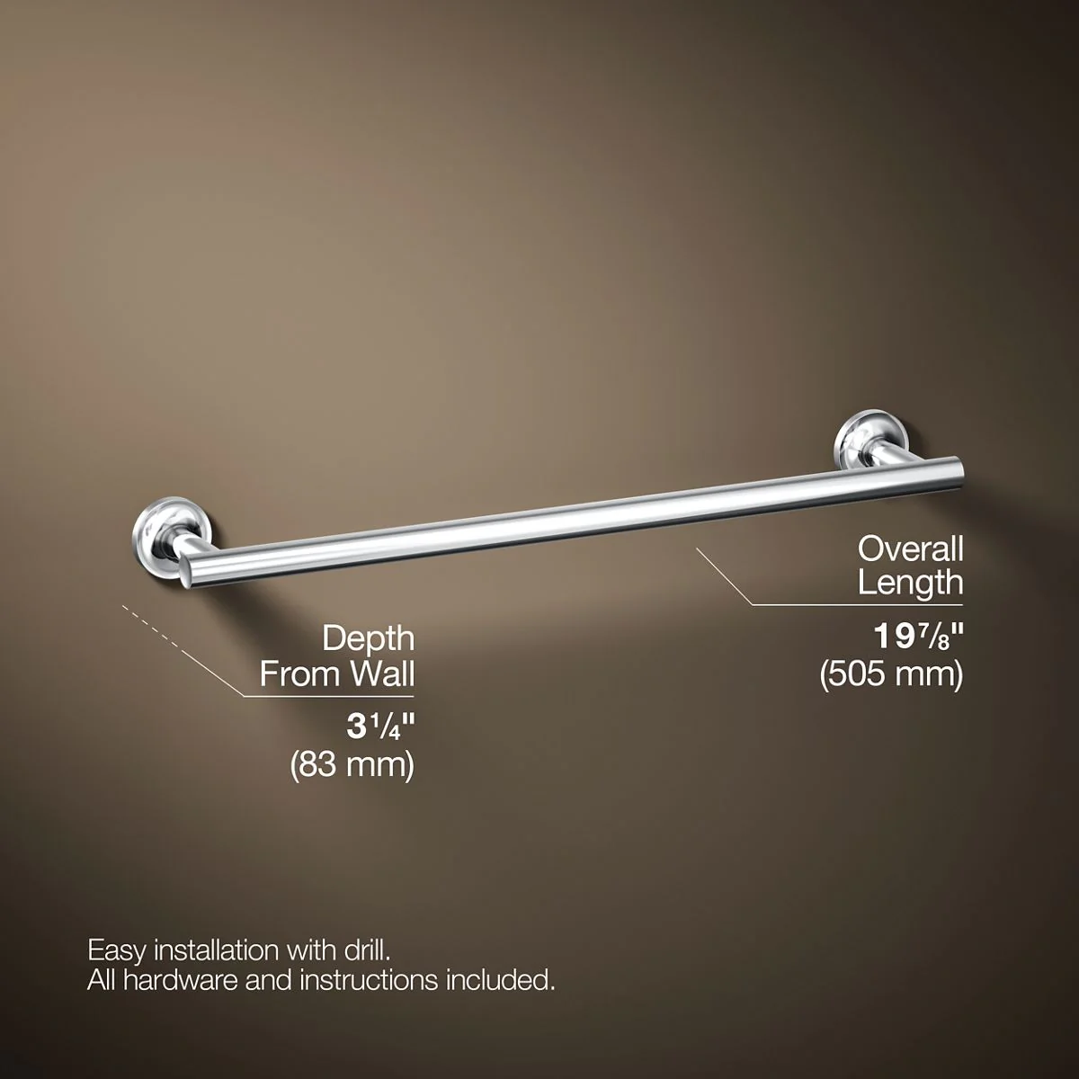 KOHLER K-14435 Purist 18" towel bar - Image 33