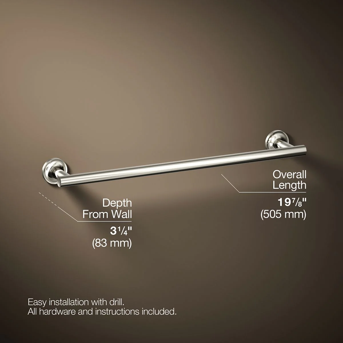 KOHLER K-14435 Purist 18" towel bar - Image 43