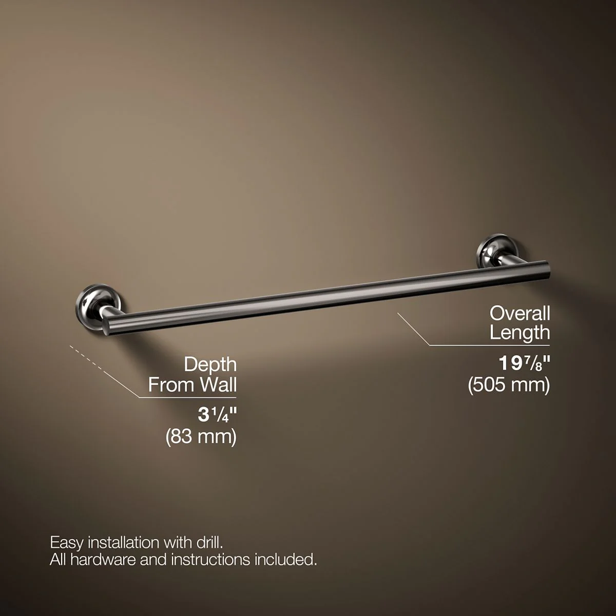 KOHLER K-14435 Purist 18" towel bar - Image 48