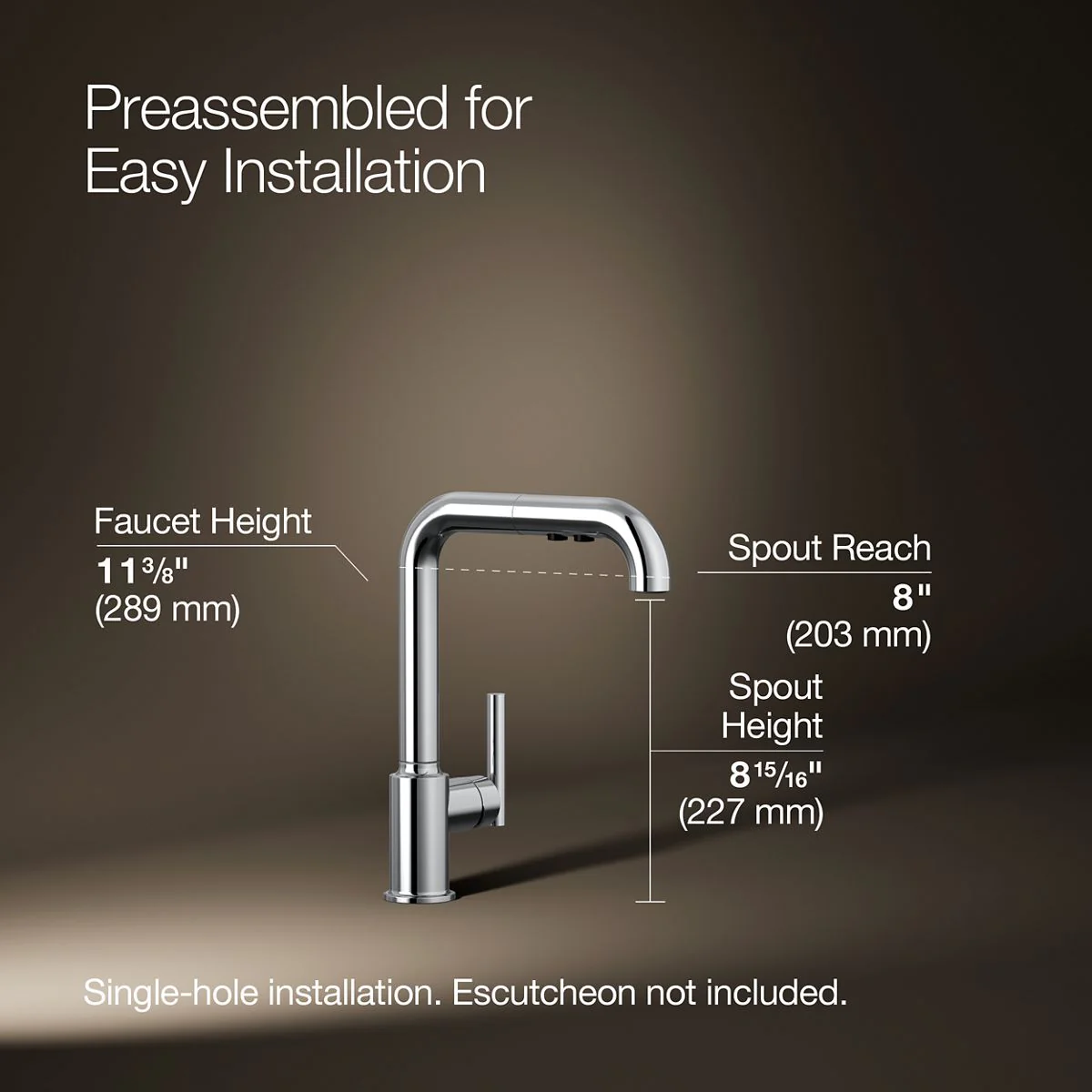 KOHLER K-7505 Purist Pull-out kitchen sink faucet with three-function sprayhead - Image 34
