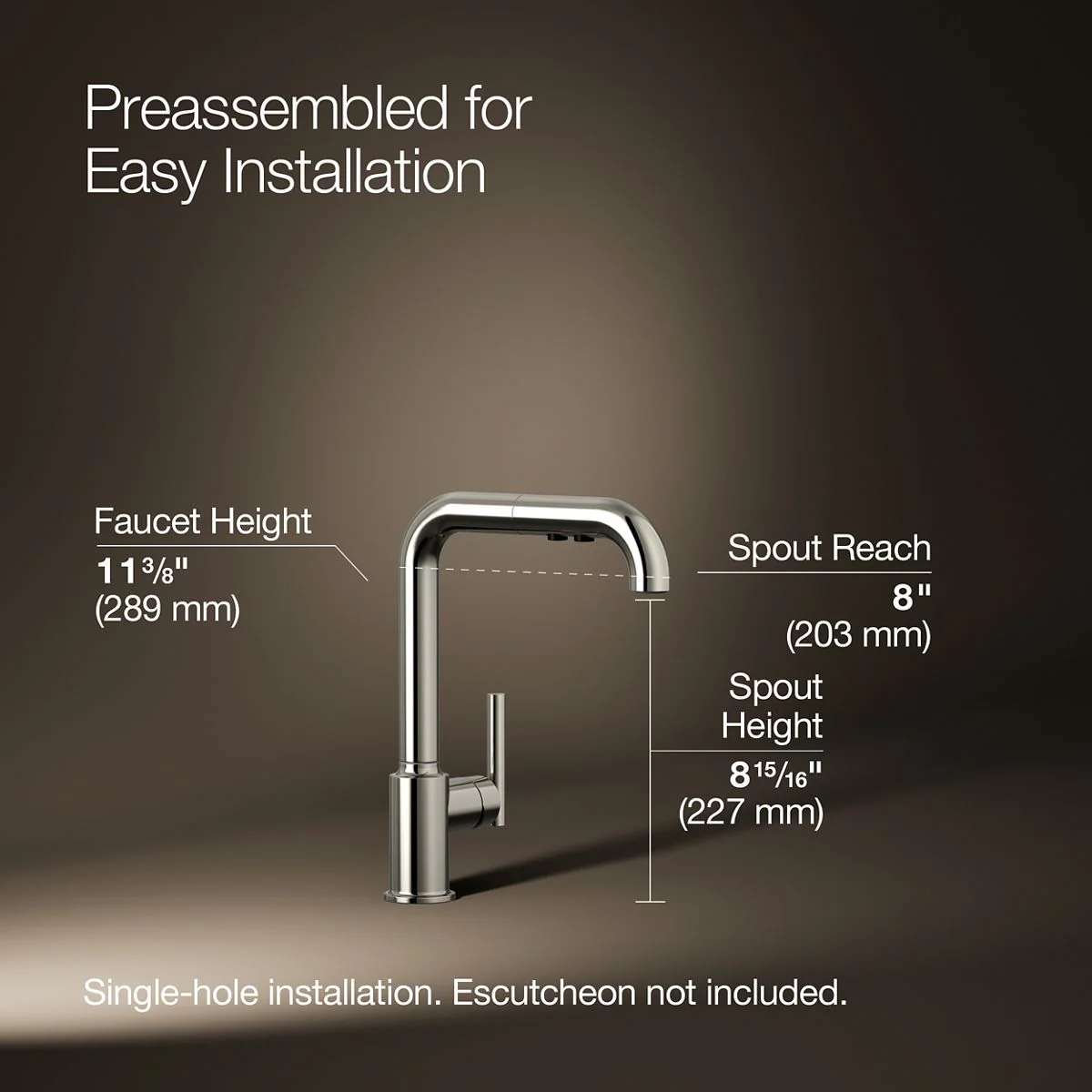 KOHLER K-7505 Purist Pull-out kitchen sink faucet with three-function sprayhead - Image 38