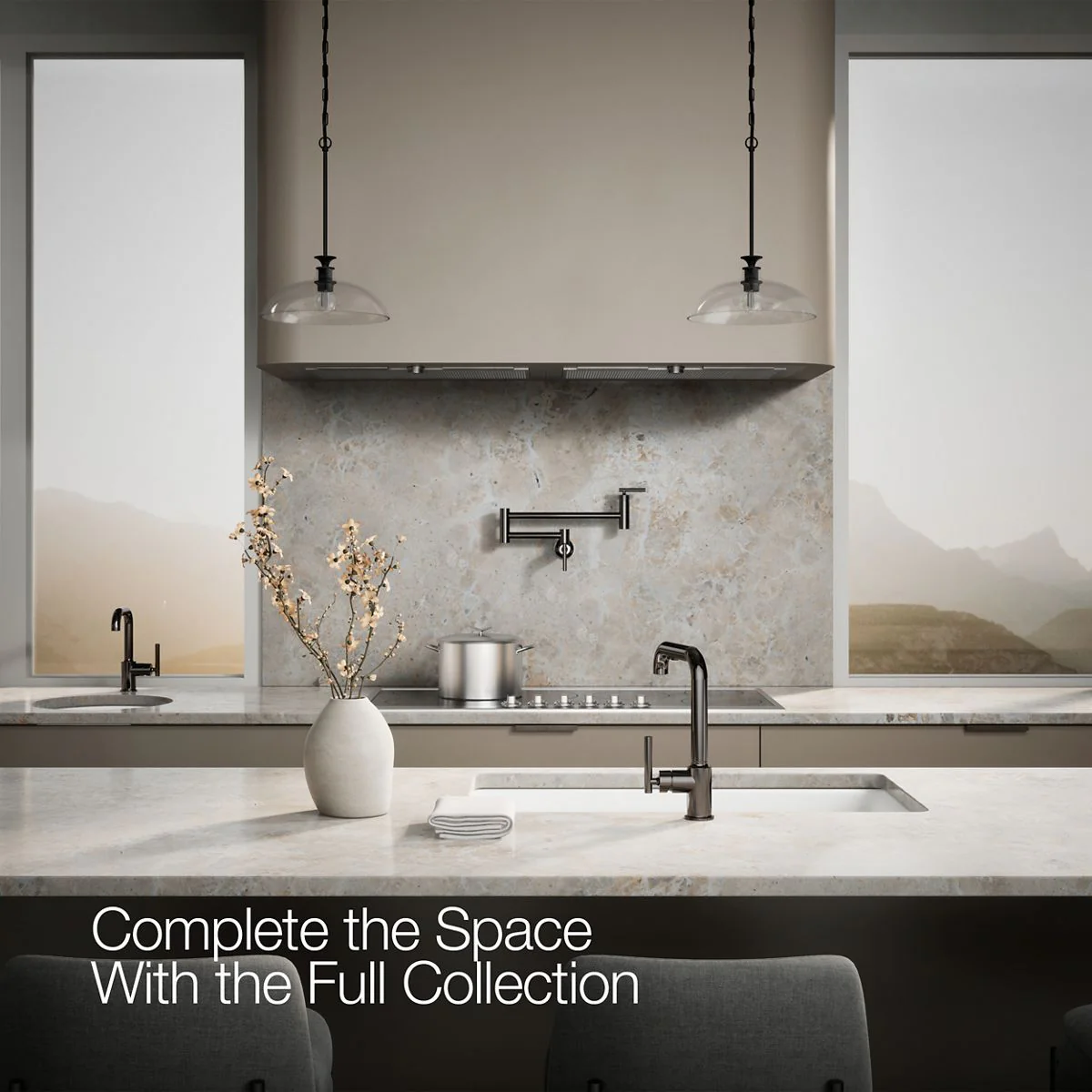 KOHLER K-7505 Purist Pull-out kitchen sink faucet with three-function sprayhead - Image 41