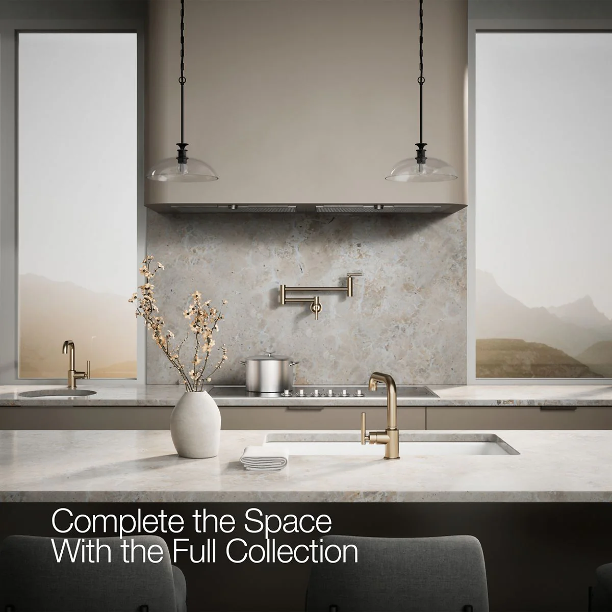 KOHLER K-7506 Purist Pull-out kitchen sink faucet with three-function sprayhead - Image 26